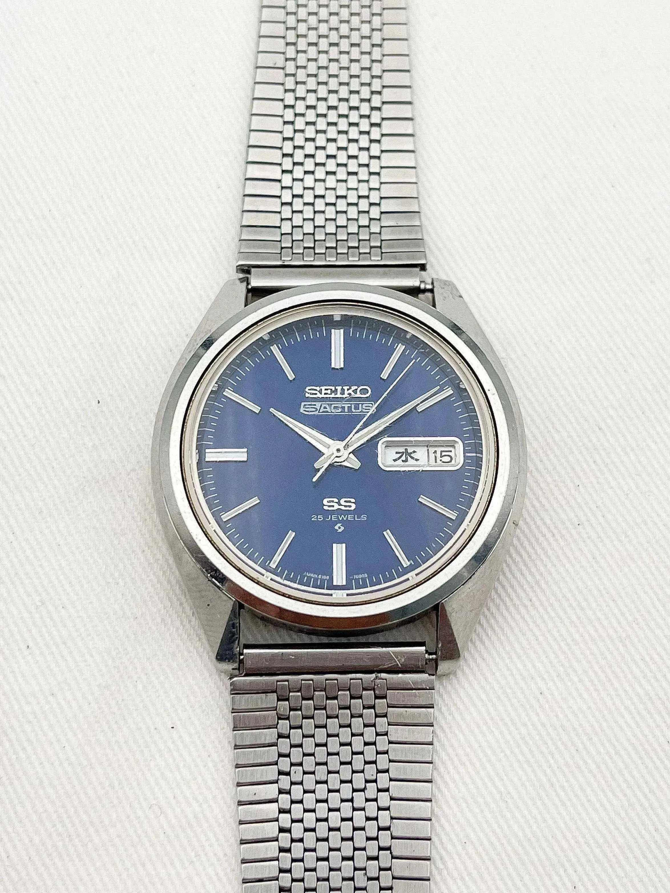Seiko - 5 Actus Daydate Bleu Kanji - 1971 - Atelier Victor - Vintage Shop
