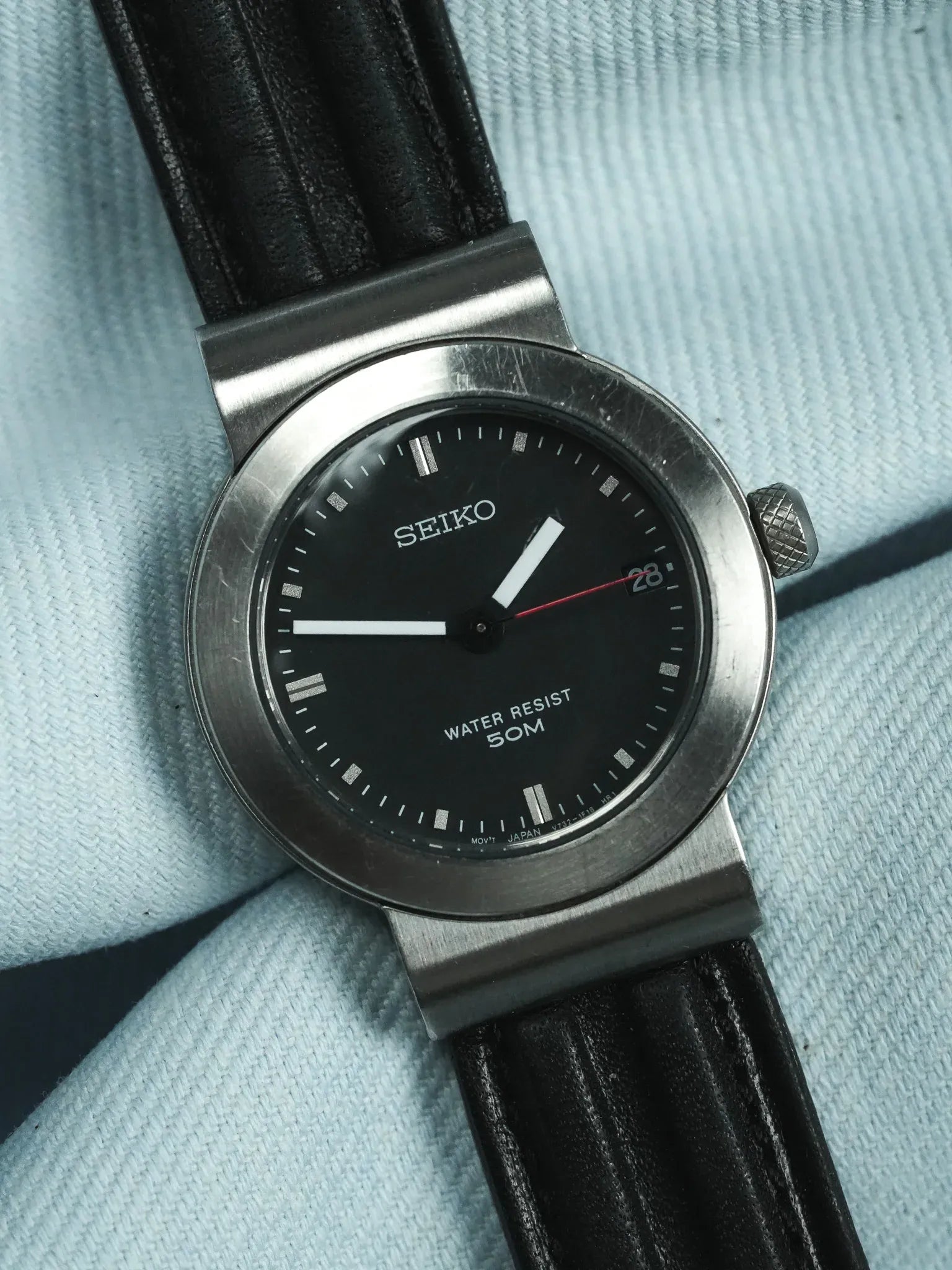 Seiko - Acier Brossé Cornes centrales Trotteuse Rouge - 1990 - Atelier Victor
