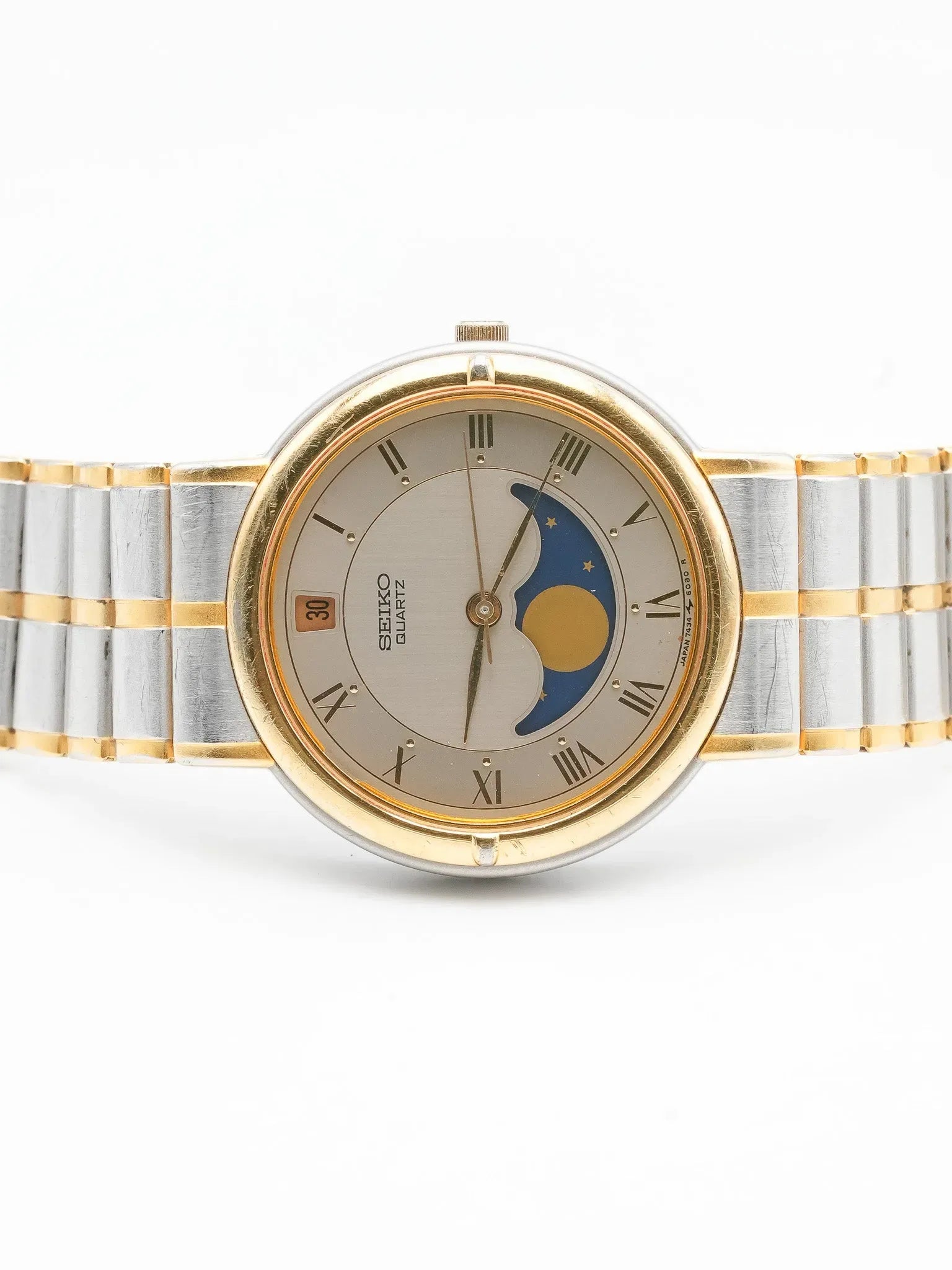 Seiko - Acier Or Phase de lune Romain - 1986 - Atelier Victor - Vintage Shop