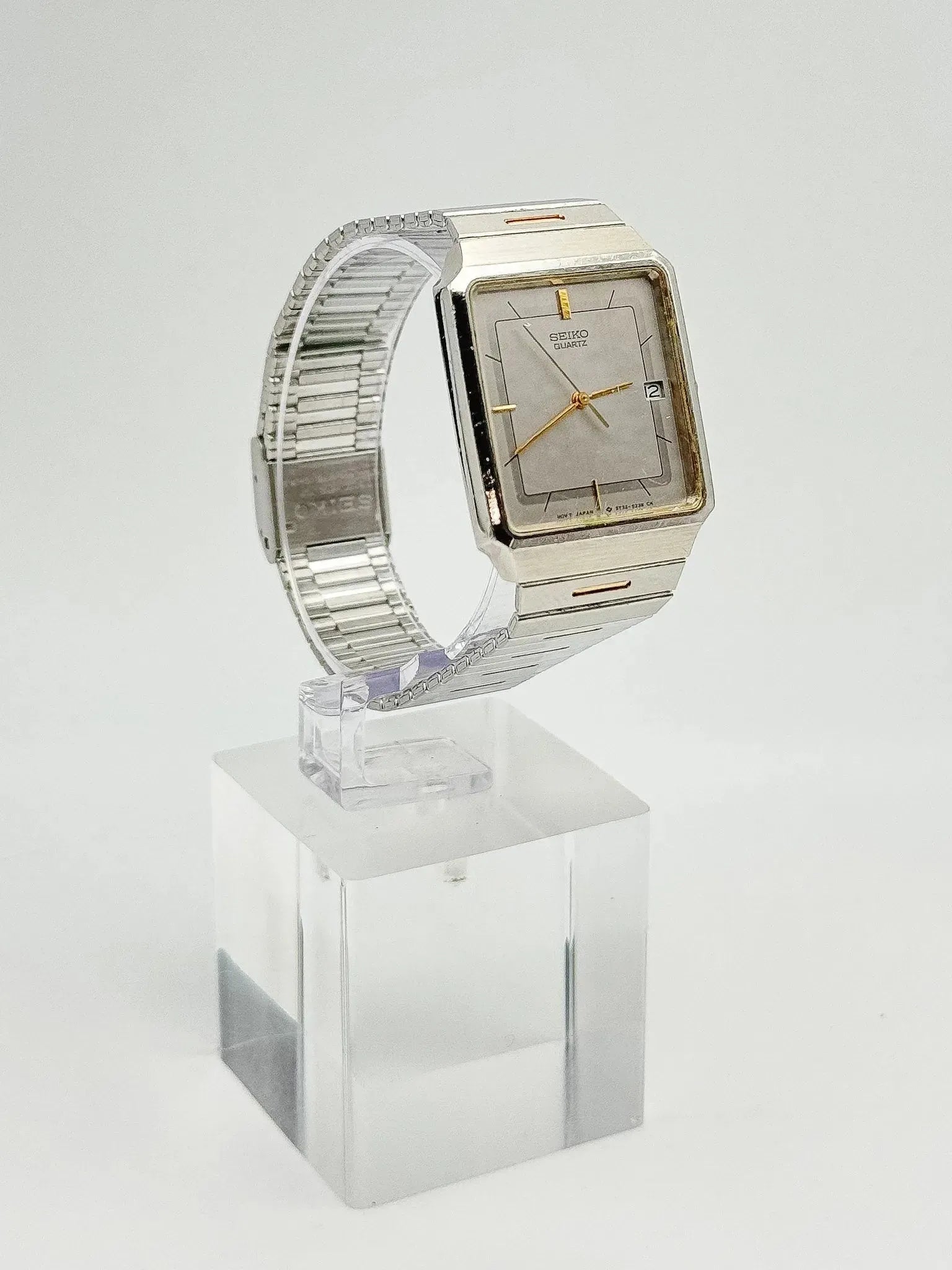 Seiko - Acier Strié Doré Bracelet intégré - 1997 - Atelier Victor