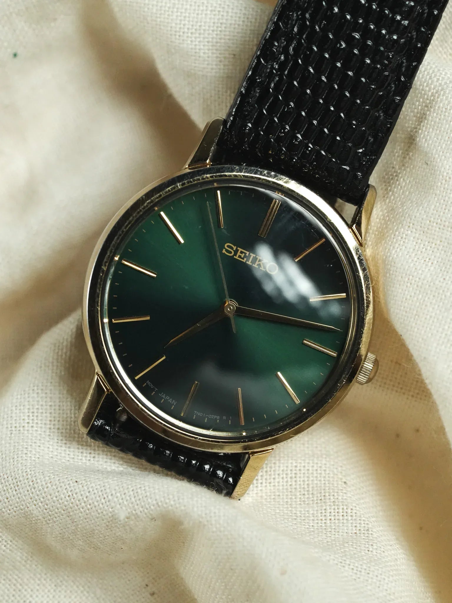 Seiko - Cadran Vert brillant index or - 2000s - Atelier Victor - Vintage Shop