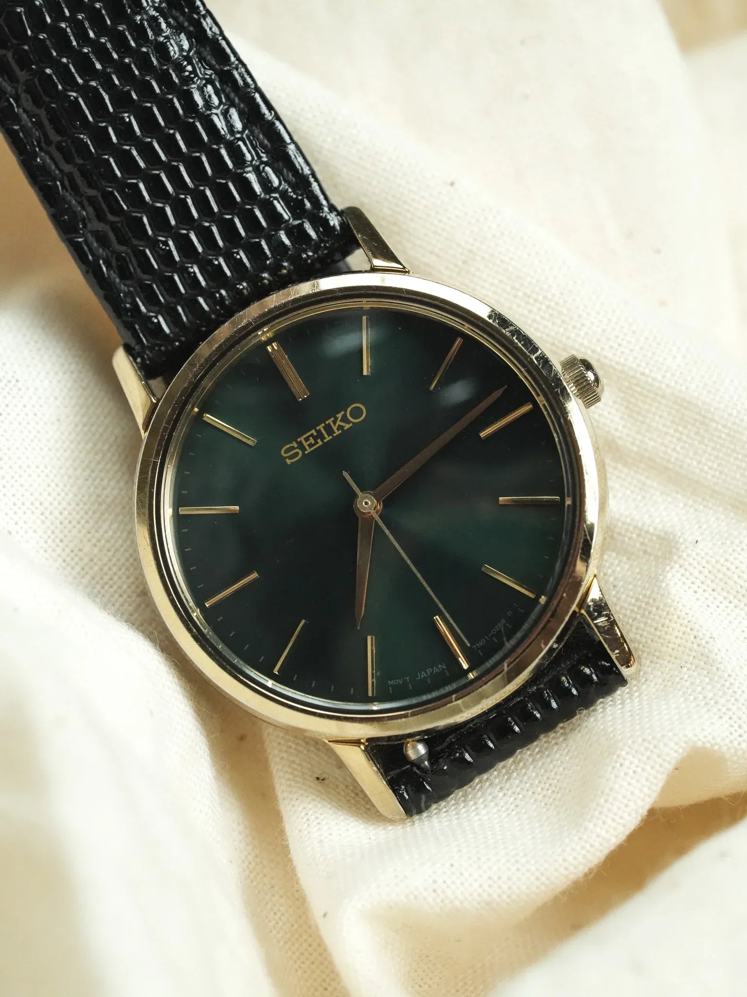 Seiko - Cadran Vert brillant index or - 2000s - Atelier Victor - Vintage Shop