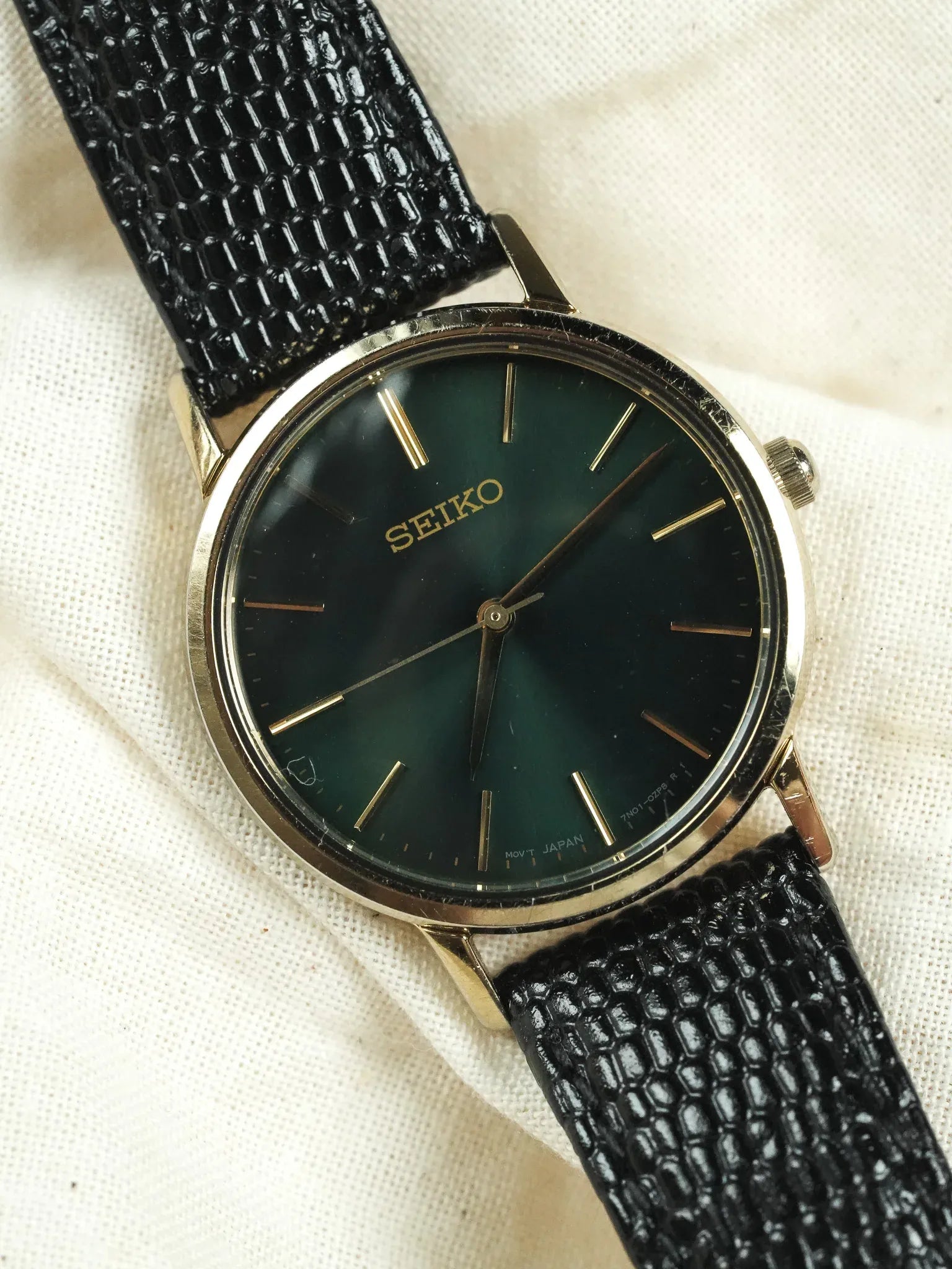 Seiko - Cadran Vert brillant index or - 2000s - Atelier Victor - Vintage Shop