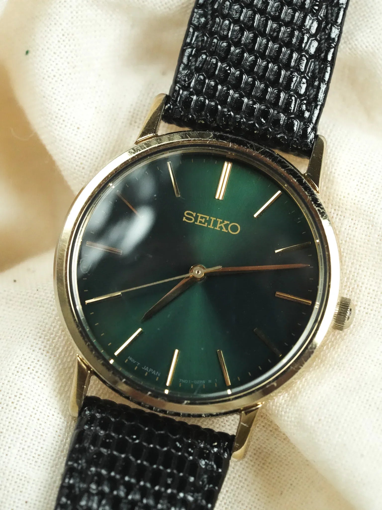 Seiko - Cadran Vert brillant index or - 2000s - Atelier Victor - Vintage Shop