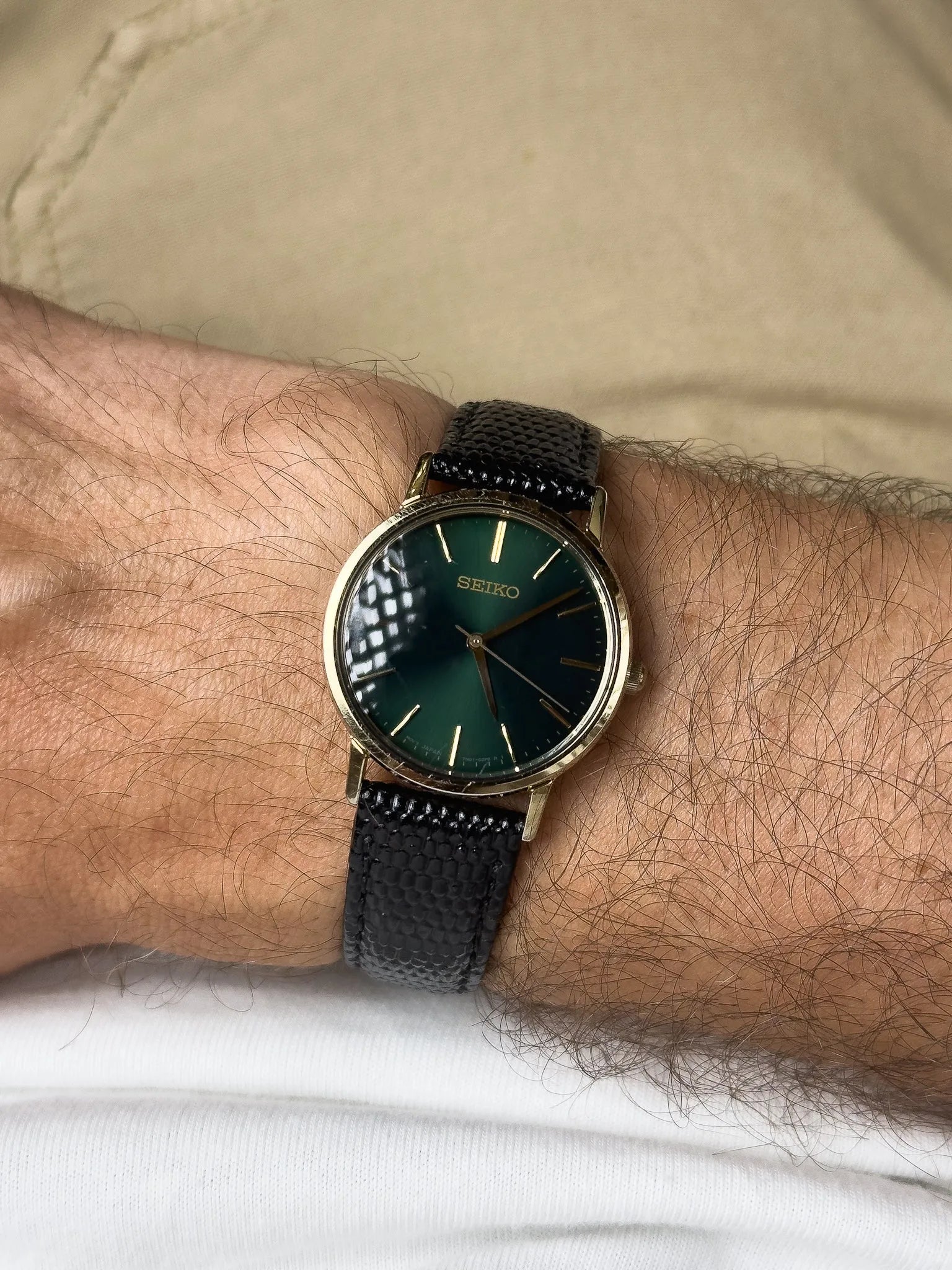 Seiko - Cadran Vert brillant index or - 2000s - Atelier Victor - Vintage Shop