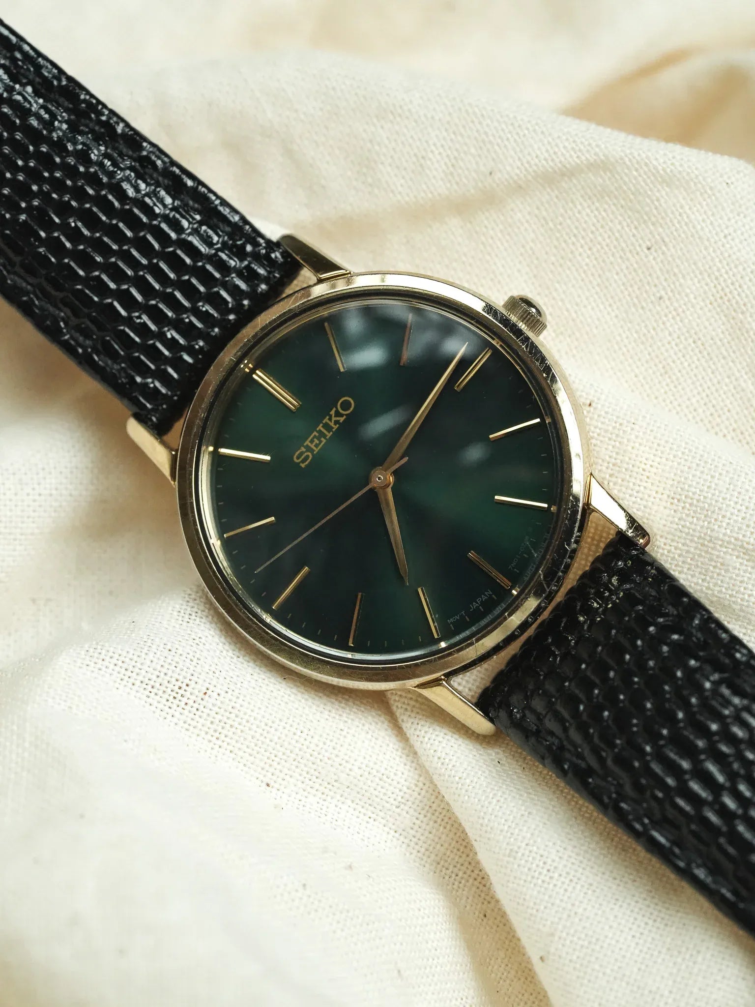 Seiko - Cadran Vert brillant index or - 2000s - Atelier Victor - Vintage Shop
