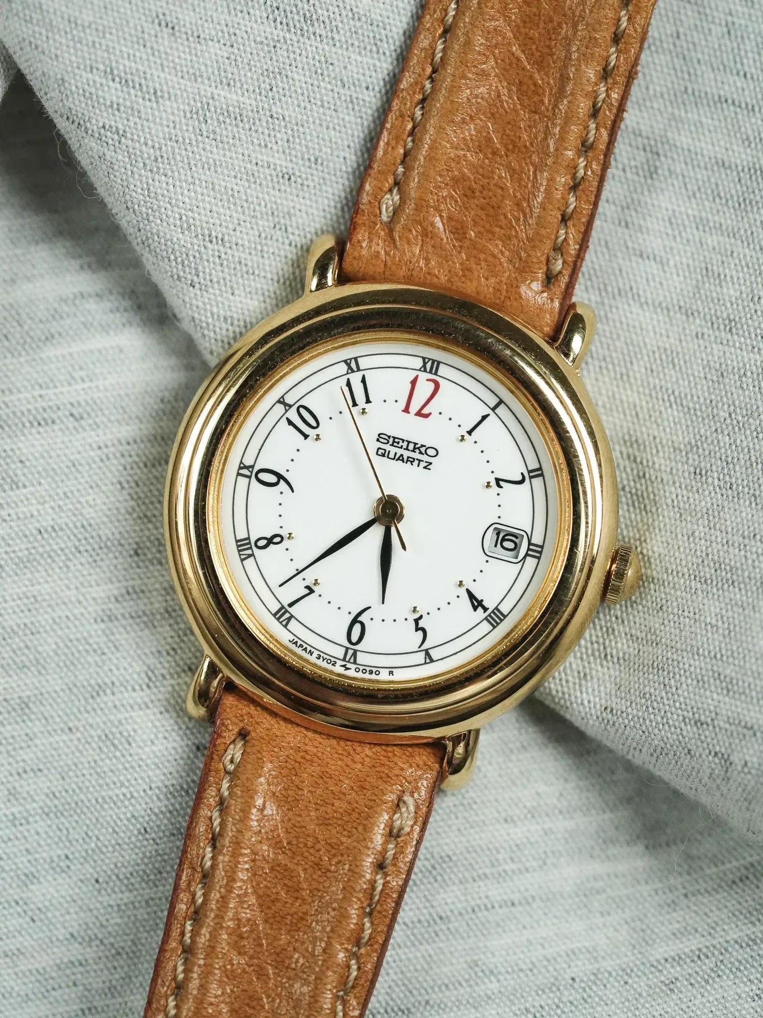 Seiko - Chiffres Arabes & Romain 12h rouge date - NOS - 1998 - Atelier Victor