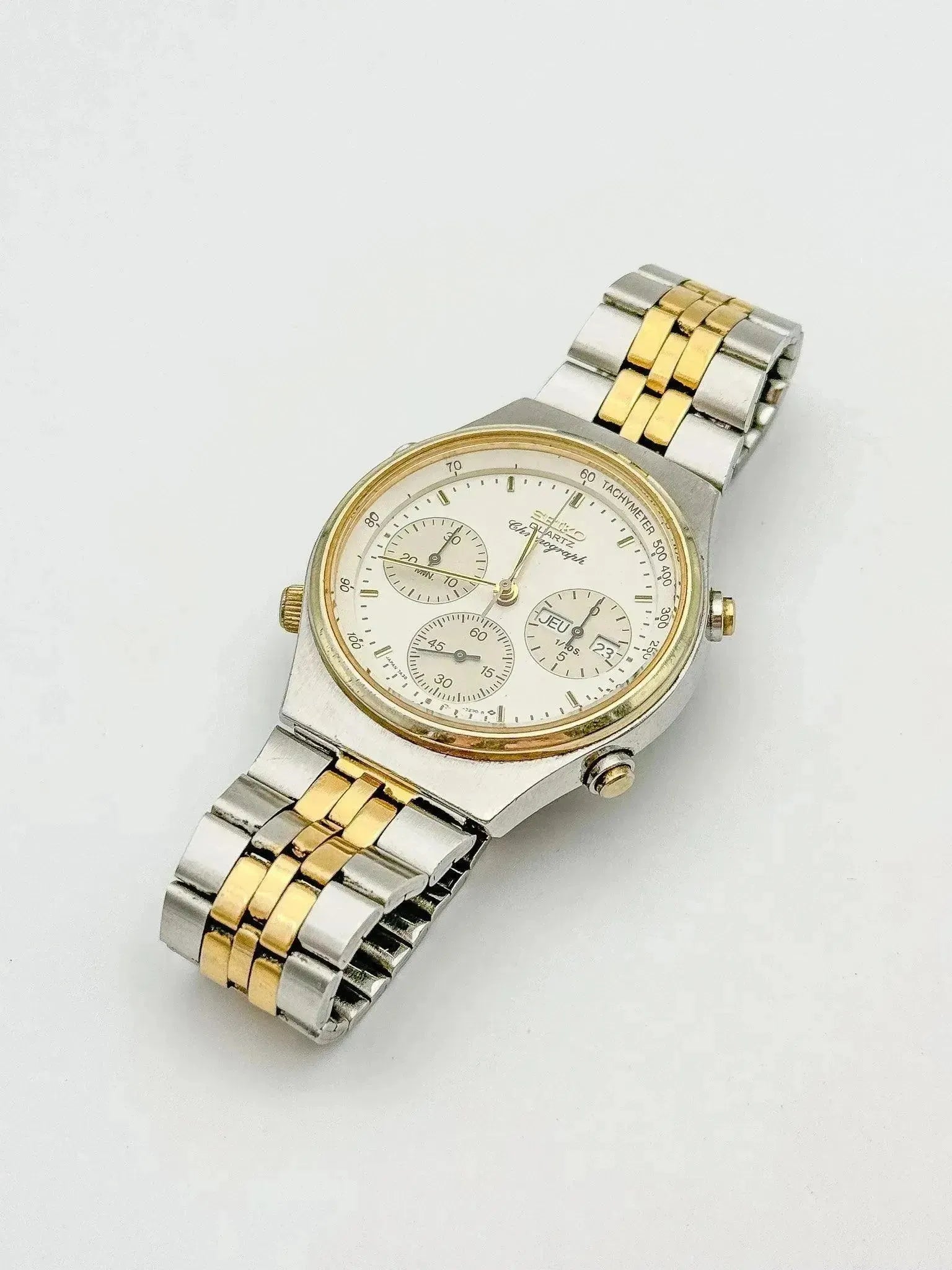 Seiko - Chronograph Daydate Royal Acier Or - 1987 - Atelier Victor - Vintage Shop
