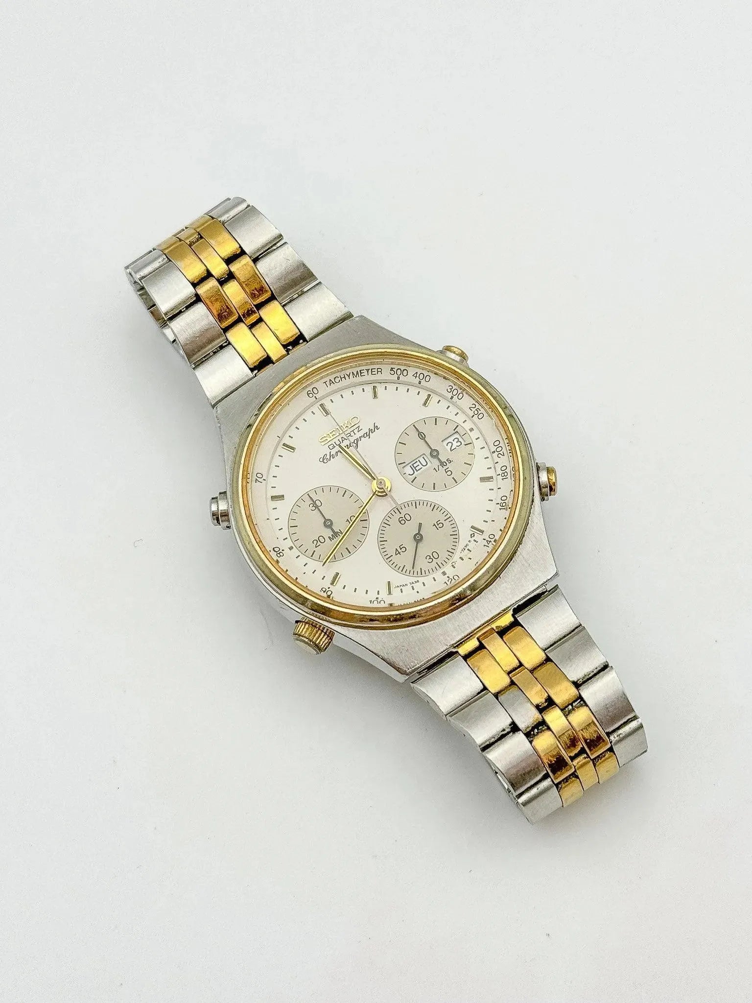 Seiko - Chronograph Daydate Royal Acier Or - 1987 - Atelier Victor - Vintage Shop