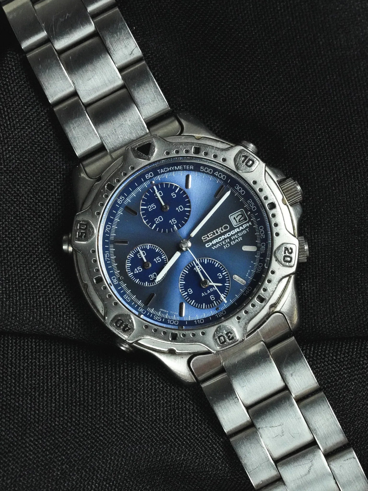 Seiko - Chronographe Alarme Bleu acier - 1993 - Atelier Victor - Vintage Shop