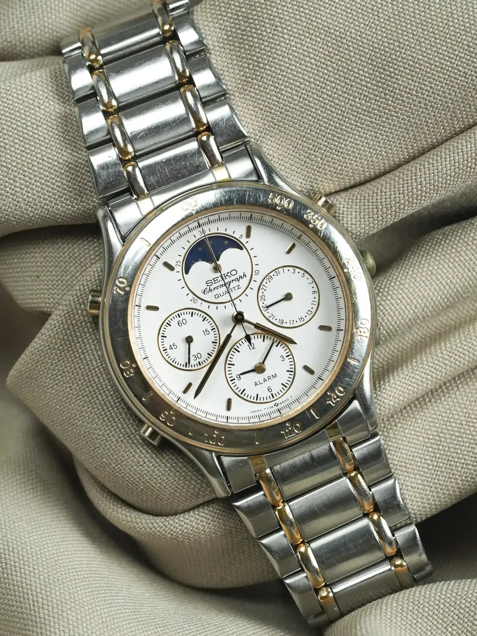 Seiko - Chronographe Bicolore Phase de lune Chronographe - 1989 - Atelier Victor