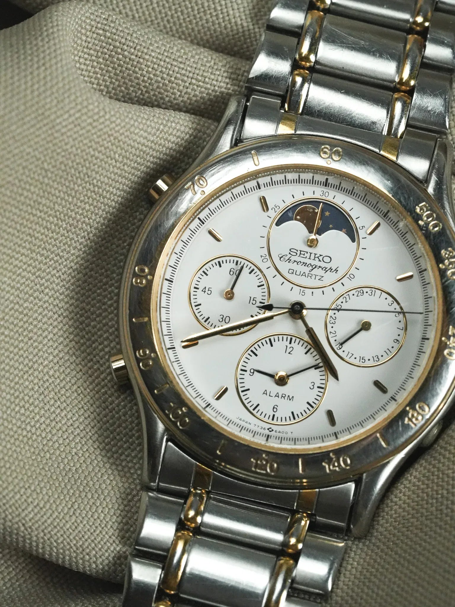 Seiko - Chronographe Bicolore Phase de lune Chronographe - 1989 - Atelier Victor