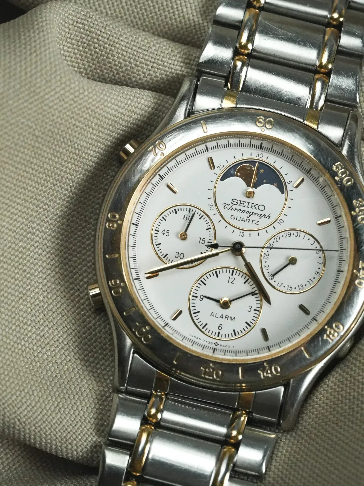 Seiko - Chronographe Bicolore Phase de lune Chronographe - 1989 - Atelier Victor