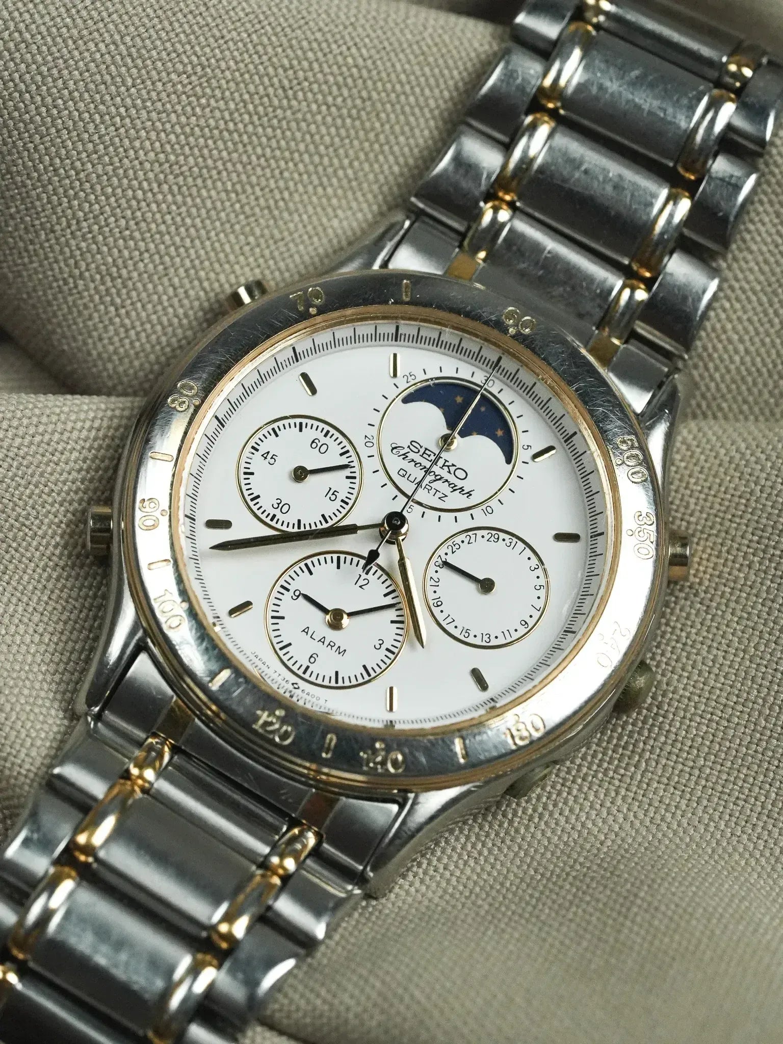 Seiko - Chronographe Bicolore Phase de lune Chronographe - 1989 - Atelier Victor