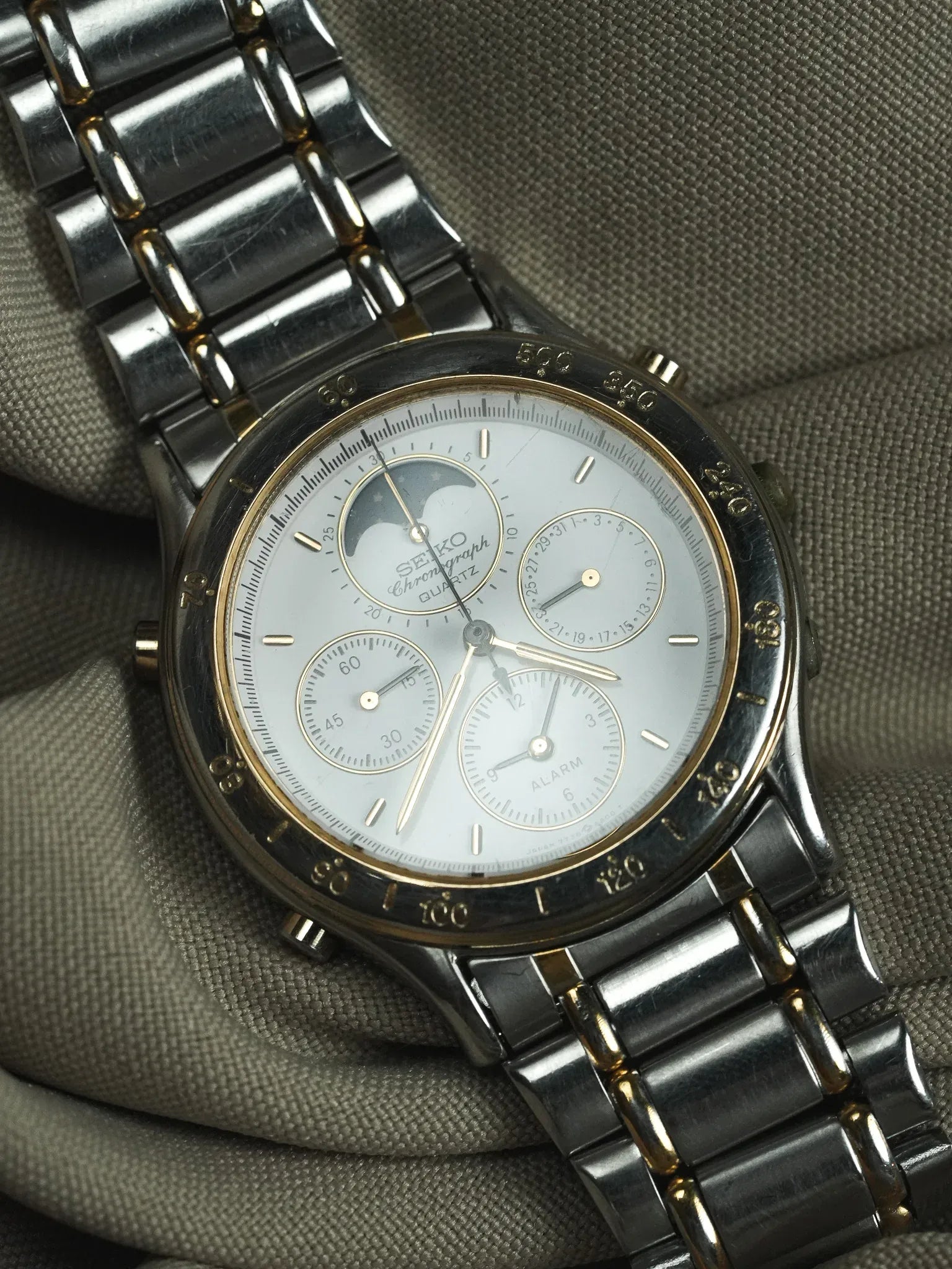 Seiko - Chronographe Bicolore Phase de lune Chronographe - 1989 - Atelier Victor - Vintage Shop