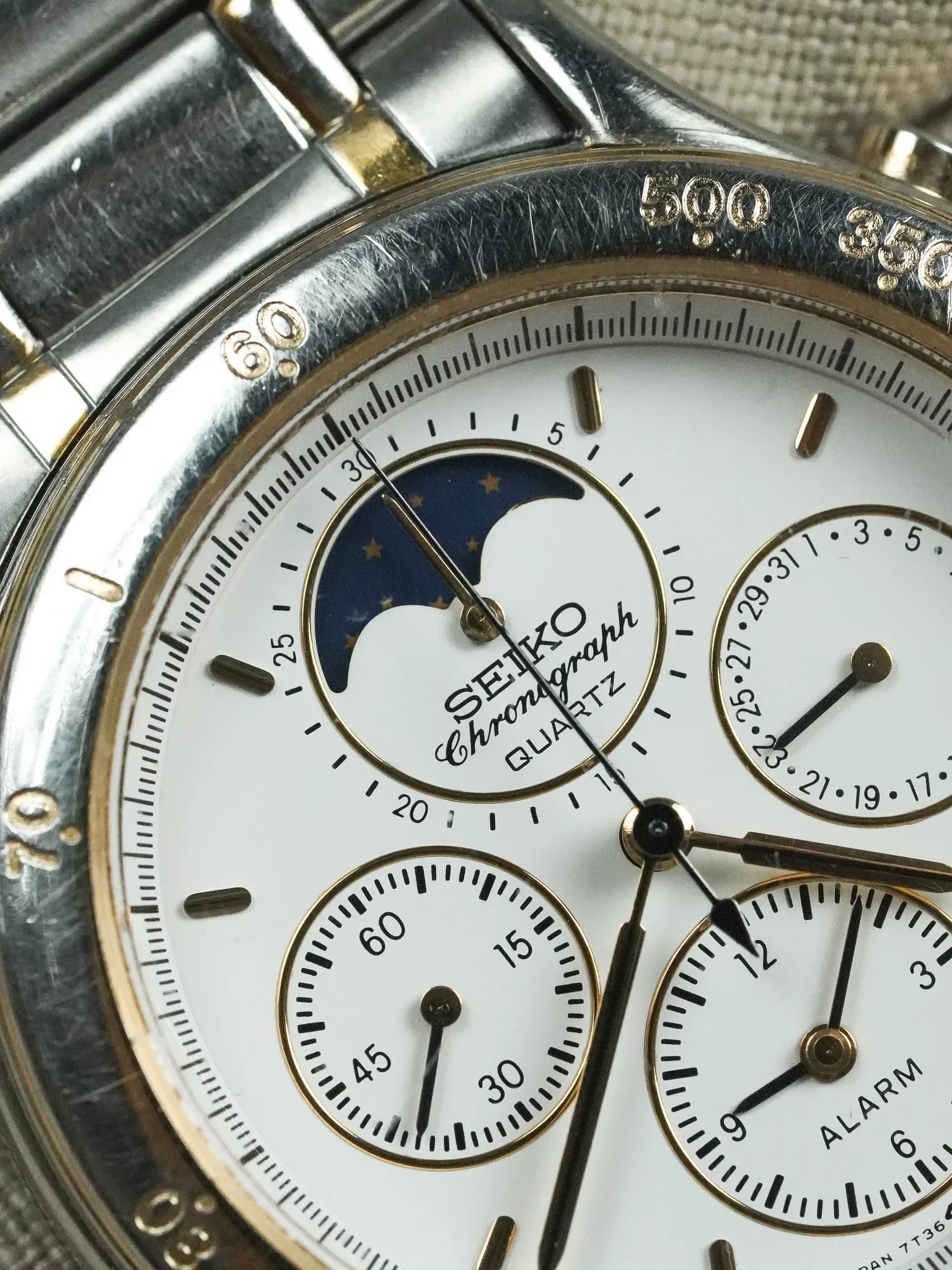 Seiko - Chronographe Bicolore Phase de lune Chronographe - 1989 - Atelier Victor - Vintage Shop