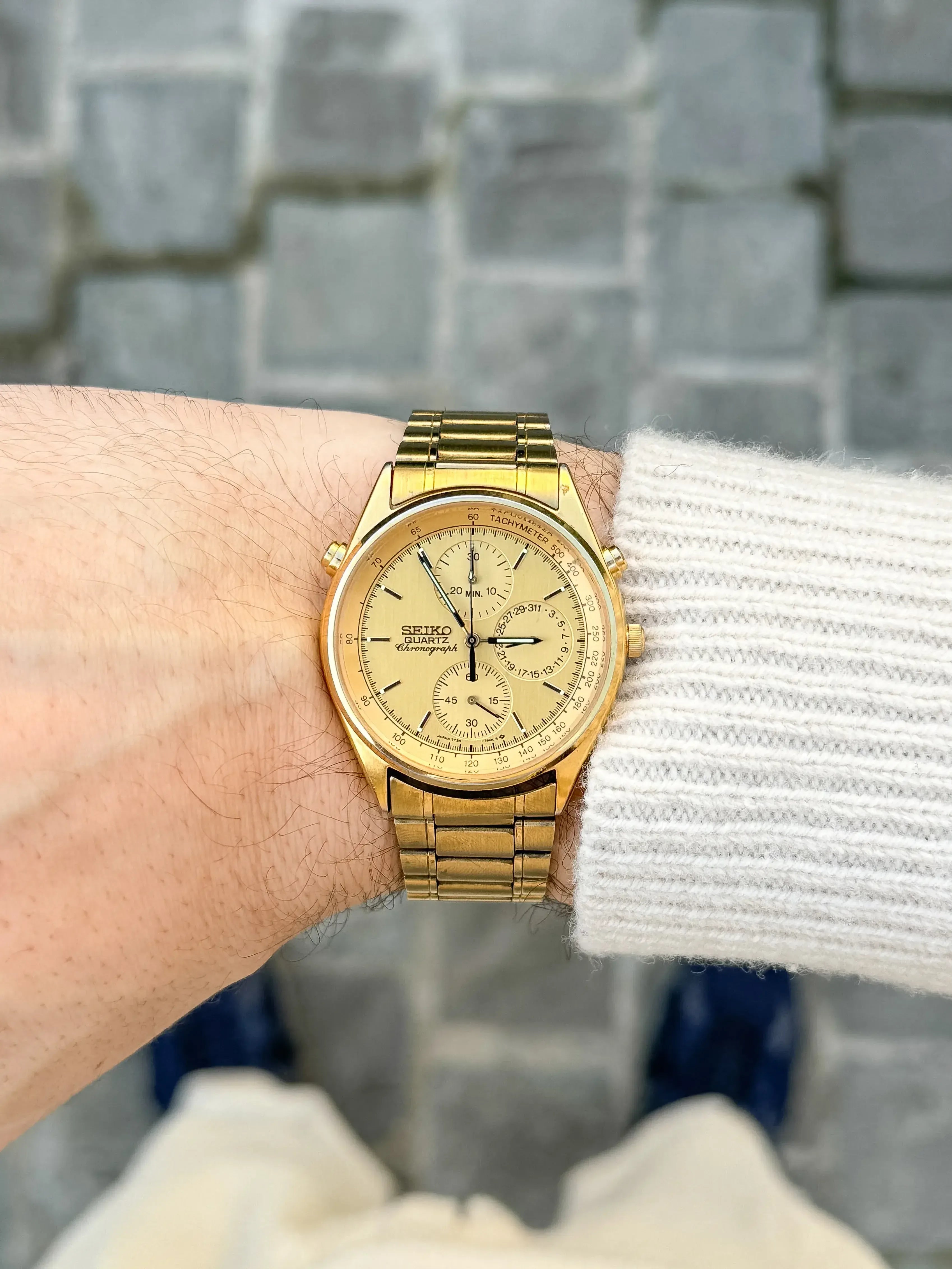 Seiko - Chronographe Calendrier Or Bracelet Seiko - 1989 - Atelier Victor