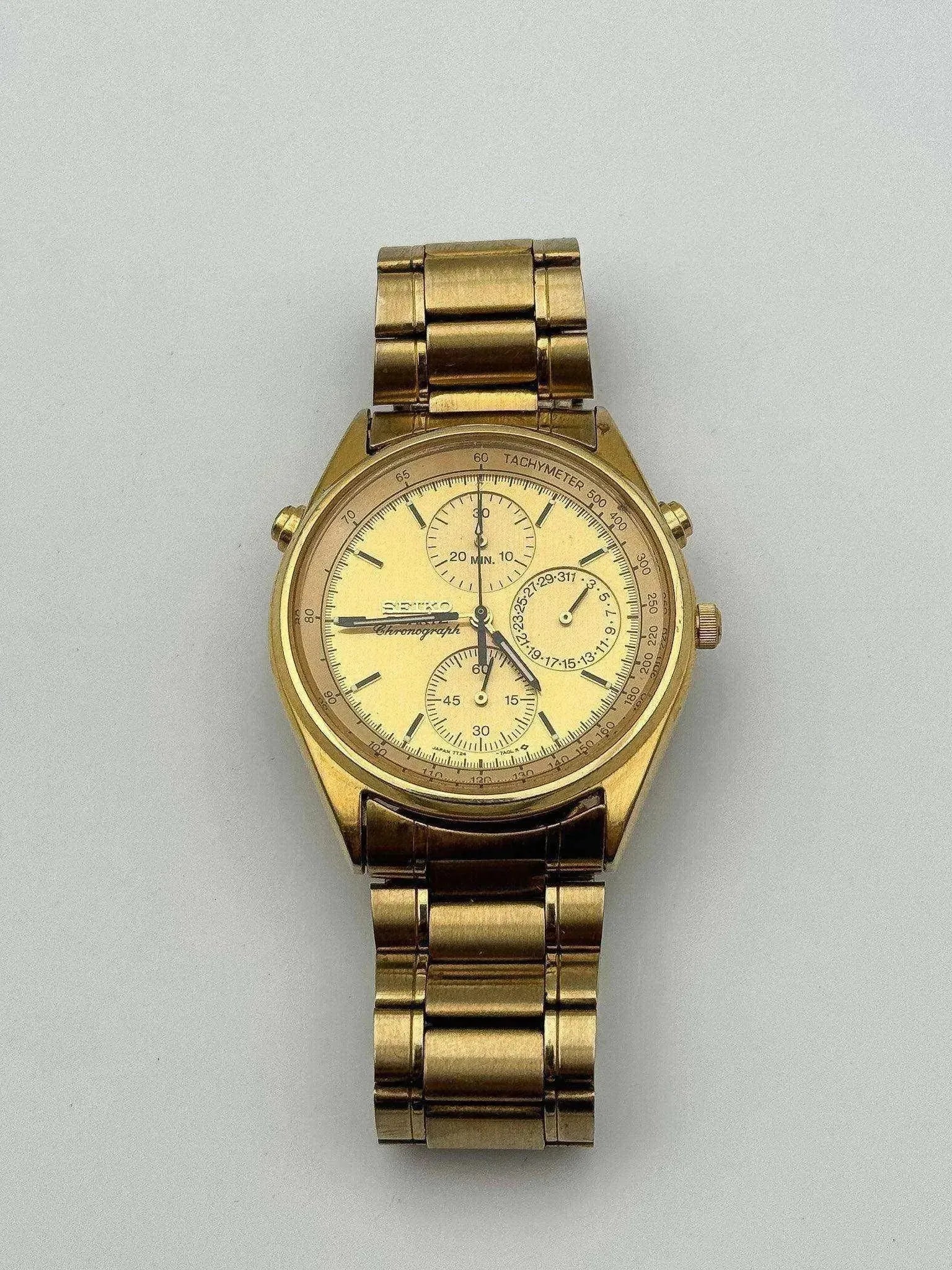 Seiko - Chronographe Calendrier Or Bracelet Seiko - 1989 - Atelier Victor