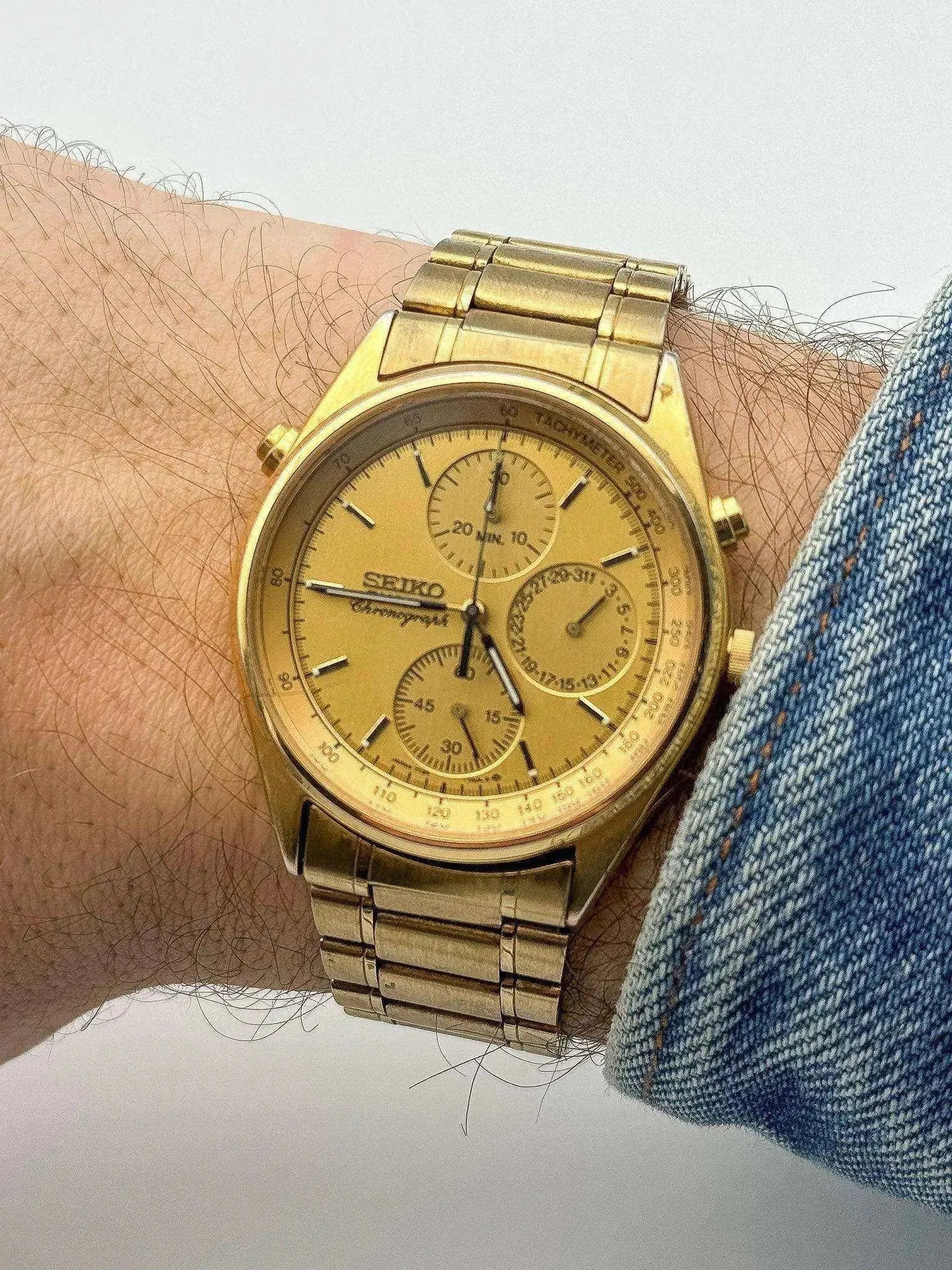 Seiko - Chronographe Calendrier Or Bracelet Seiko - 1989 - Atelier Victor