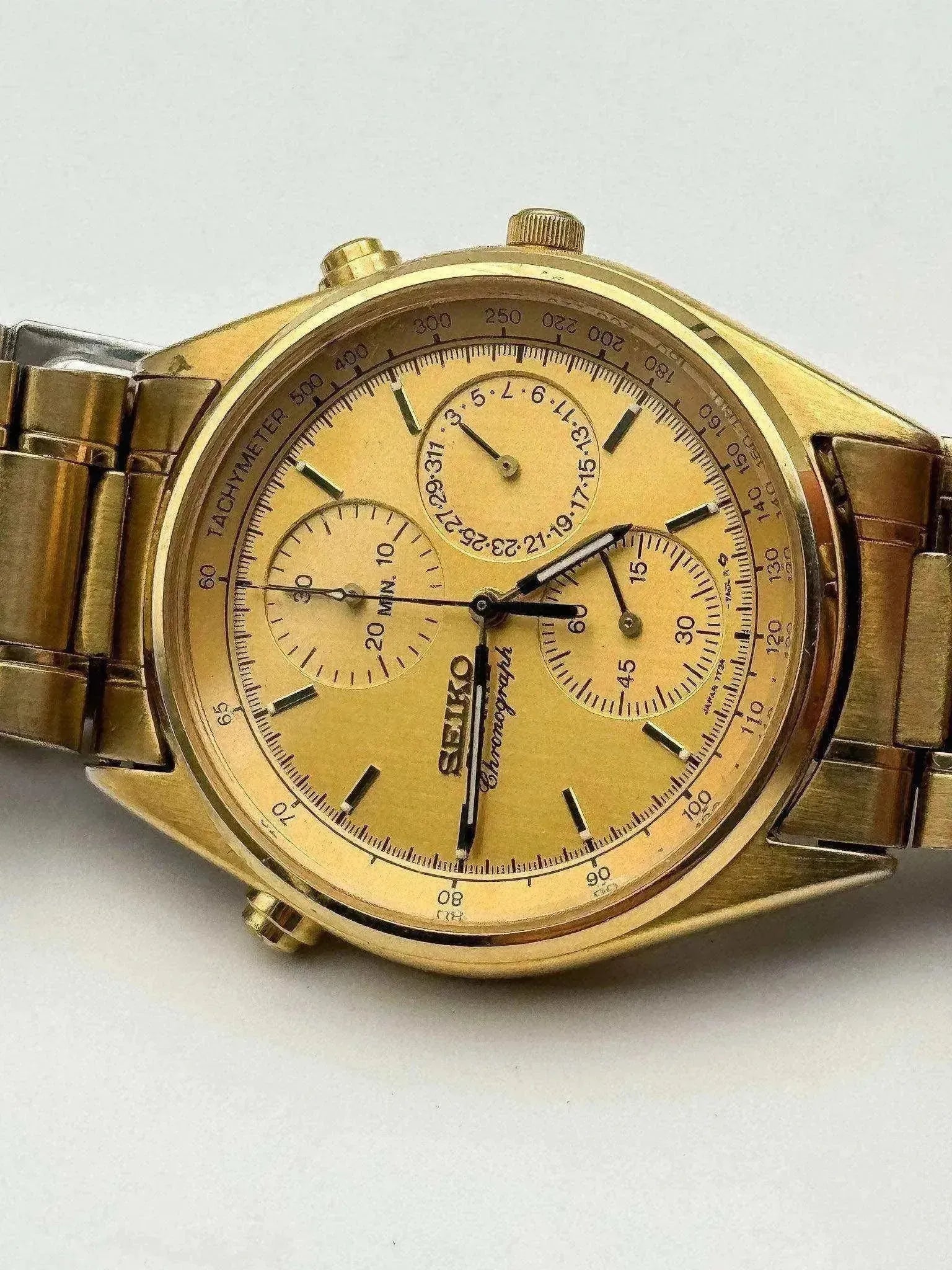 Seiko - Chronographe Calendrier Or Bracelet Seiko - 1989 - Atelier Victor