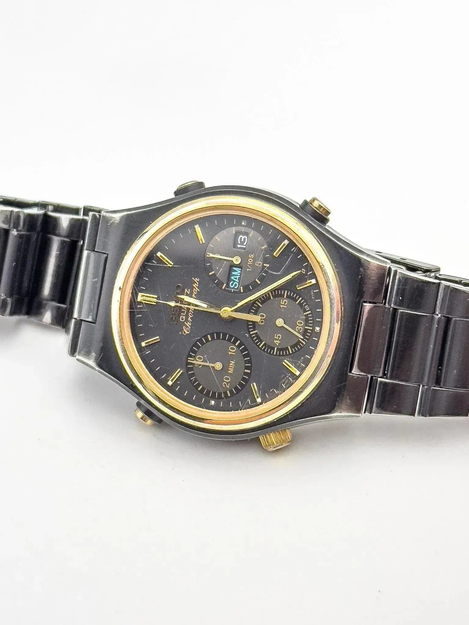Seiko - Chronographe Noir DayDate - 1984 - Atelier Victor