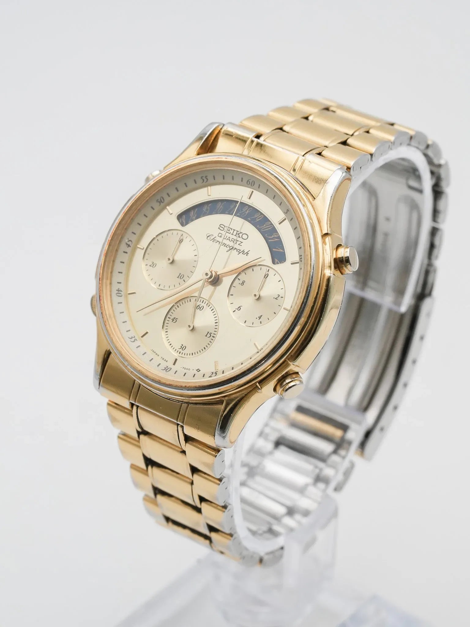 Seiko - Chronographe Or Date Bleu - 1986 - Atelier Victor - Vintage Shop