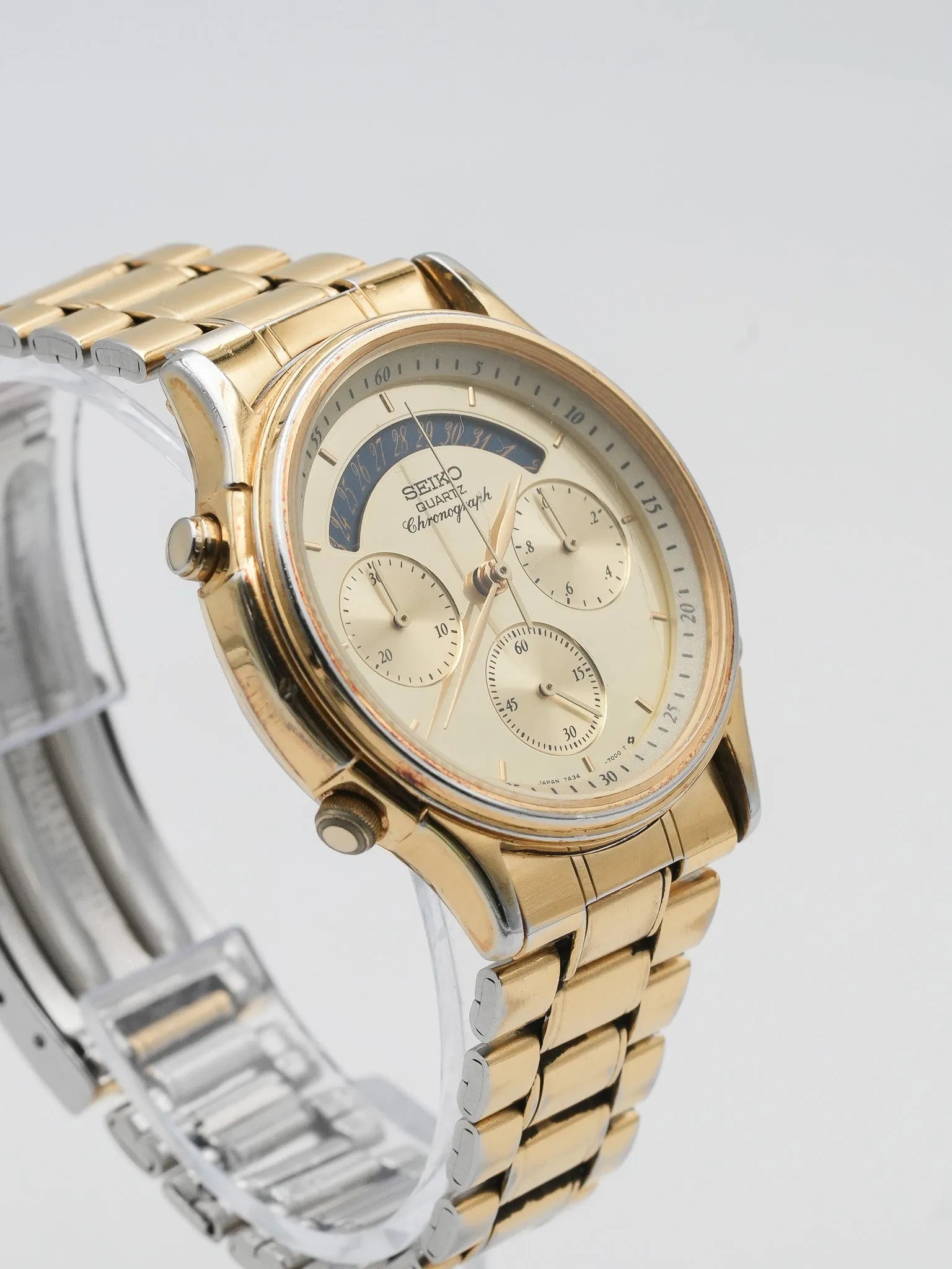 Seiko - Chronographe Or Date Bleu - 1986 - Atelier Victor - Vintage Shop