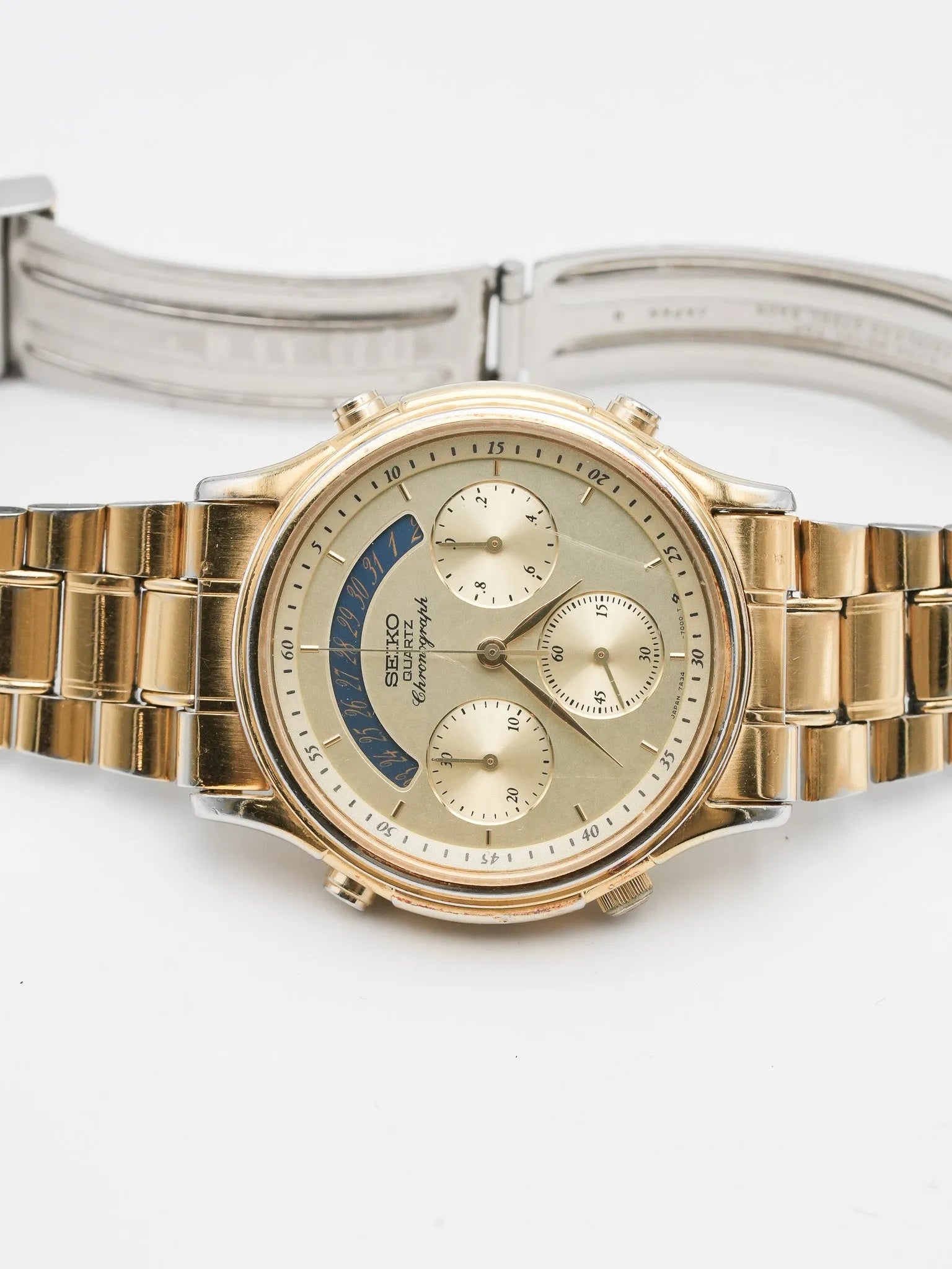 Seiko - Chronographe Or Date Bleu - 1986 - Atelier Victor - Vintage Shop
