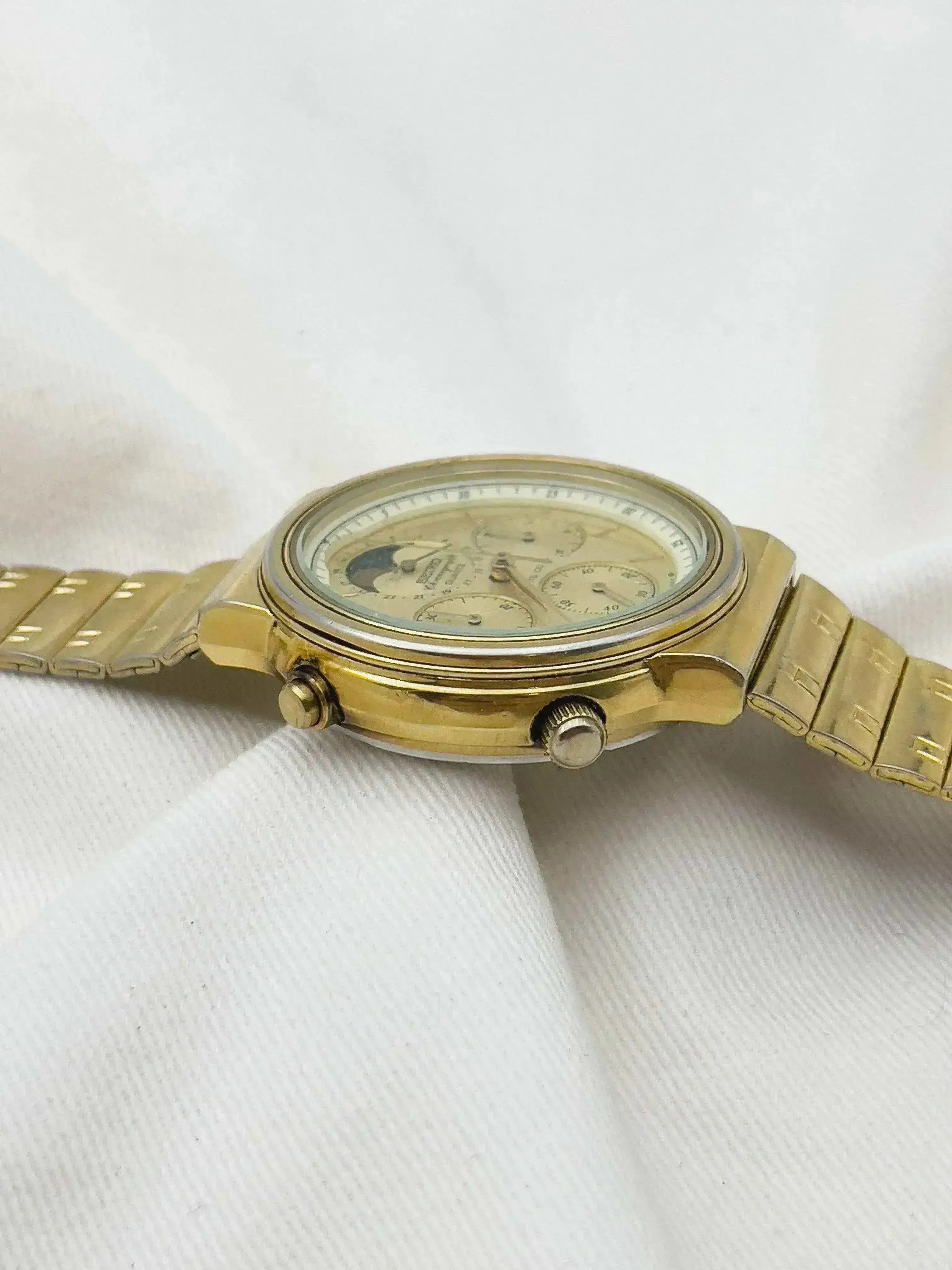 Seiko - Chronographe or Quartz Phase de lune - 1986 - Atelier Victor