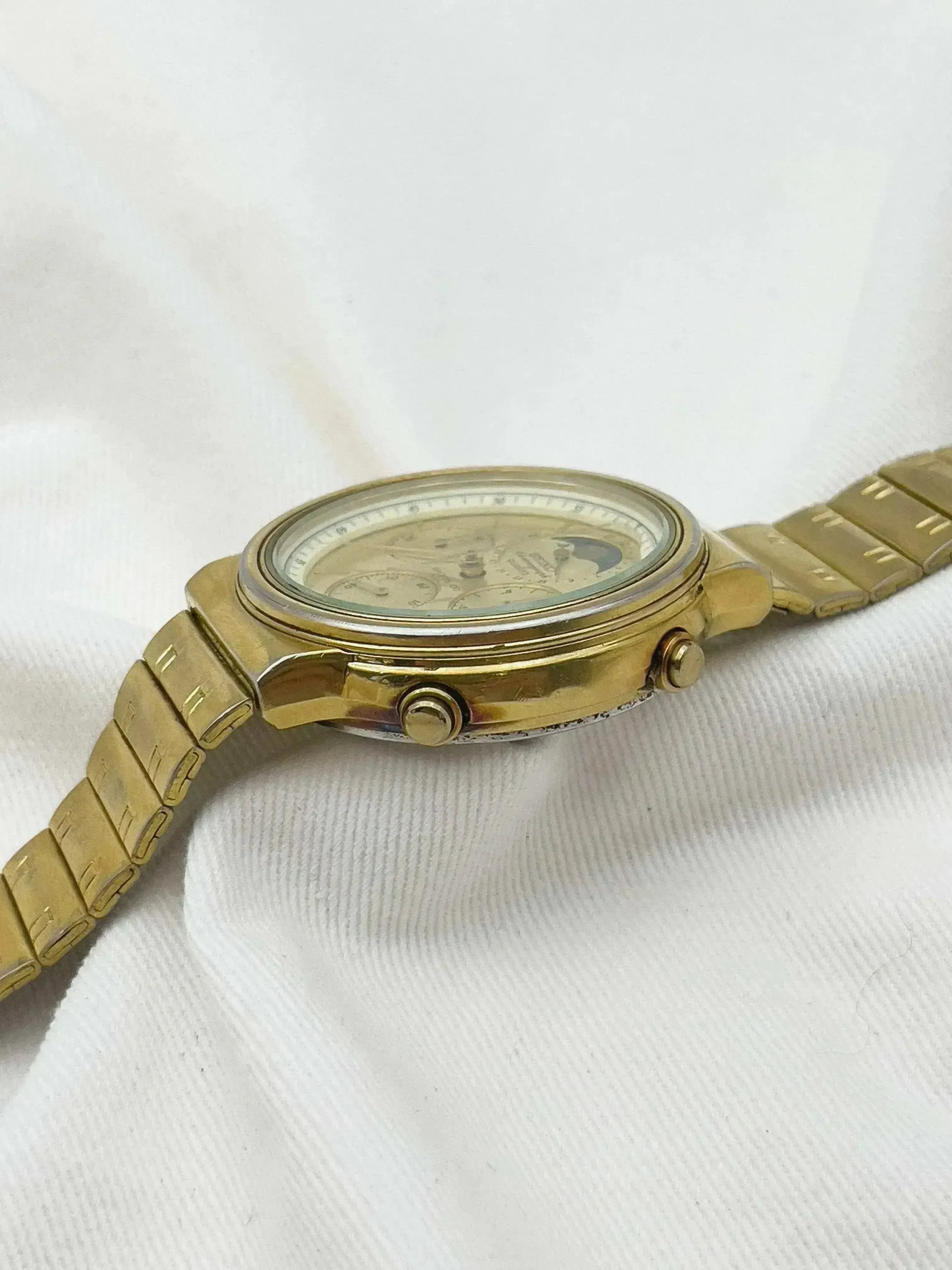 Seiko - Chronographe or Quartz Phase de lune - 1986 - Atelier Victor