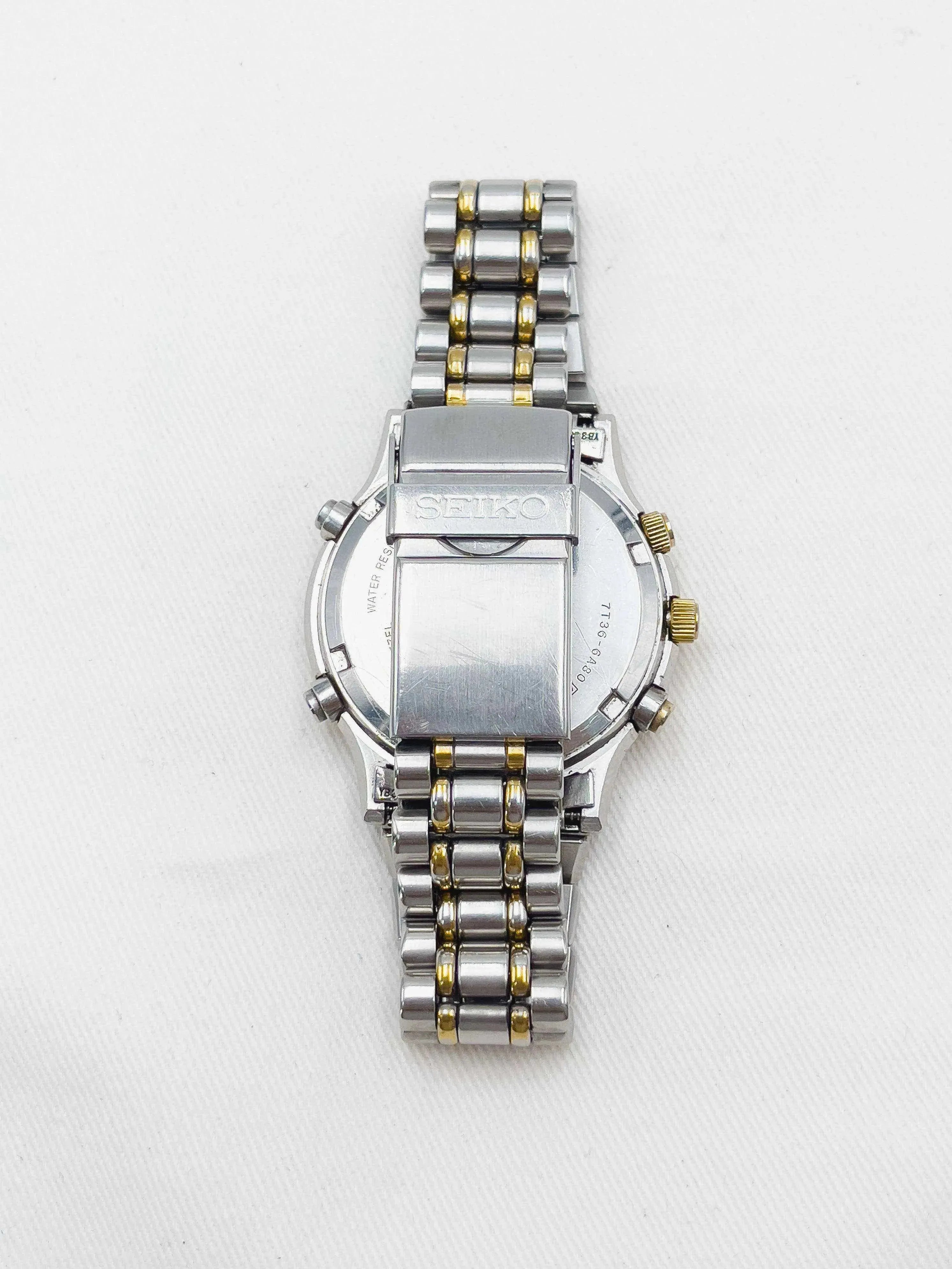 Seiko - Chronographe Phase de lune Acier Gold - 1990 - Atelier Victor Paris - Vintage Watch Shop Dubai