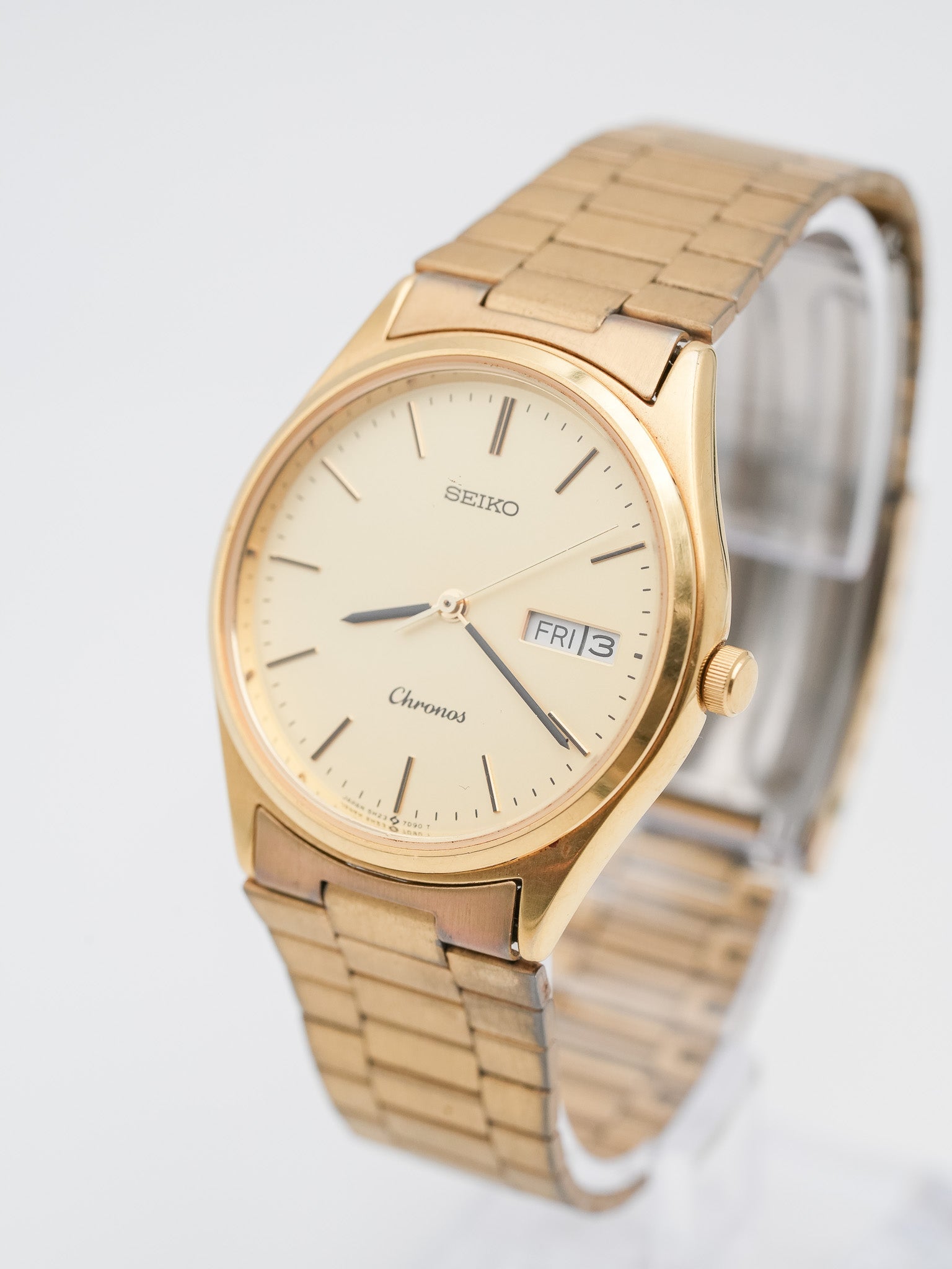 Seiko - Chronos plaqué or date japonais - 1982 - Atelier Victor - Vintage Shop