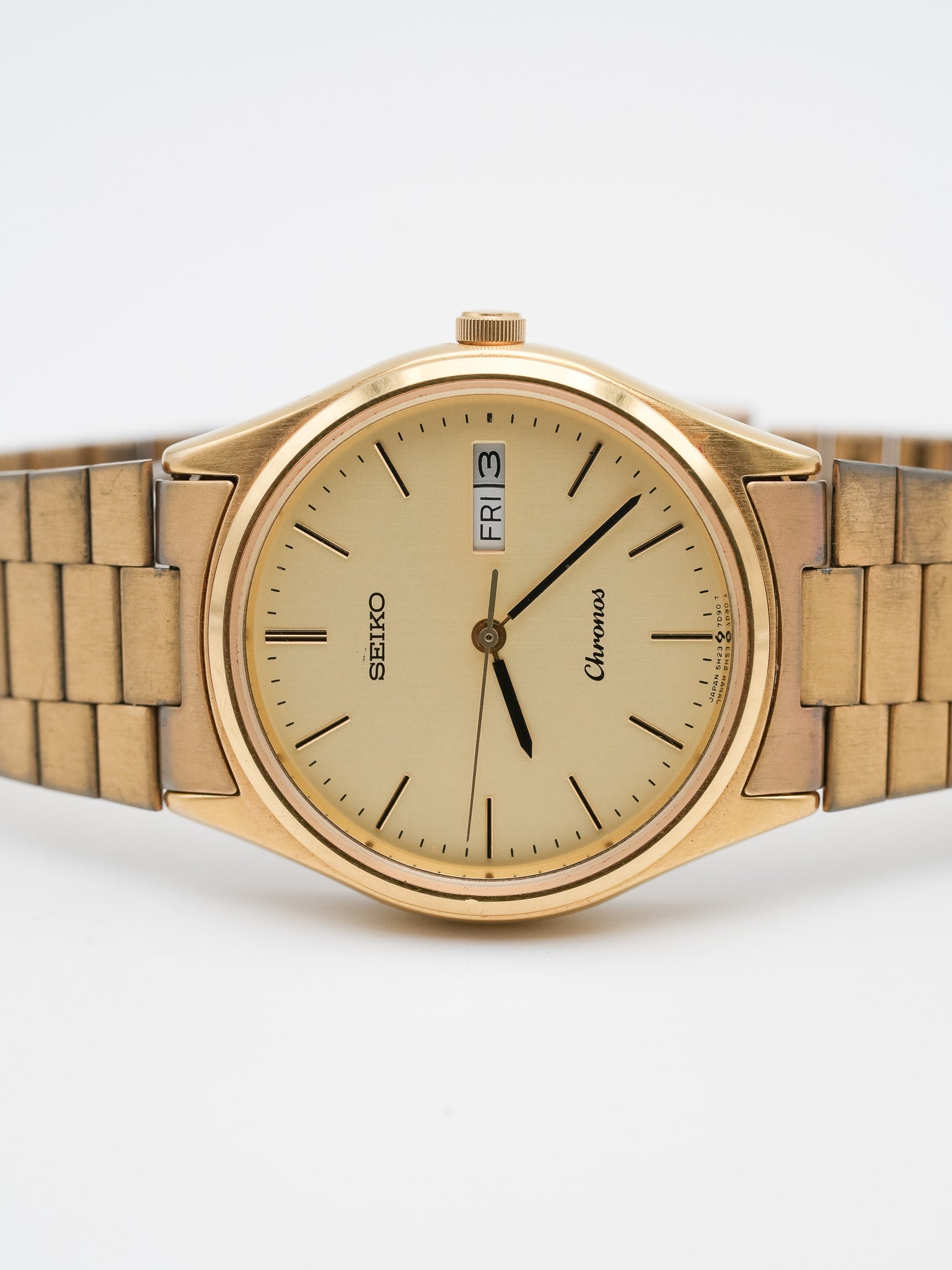 Seiko - Chronos plaqué or date japonais - 1982 - Atelier Victor - Vintage Shop
