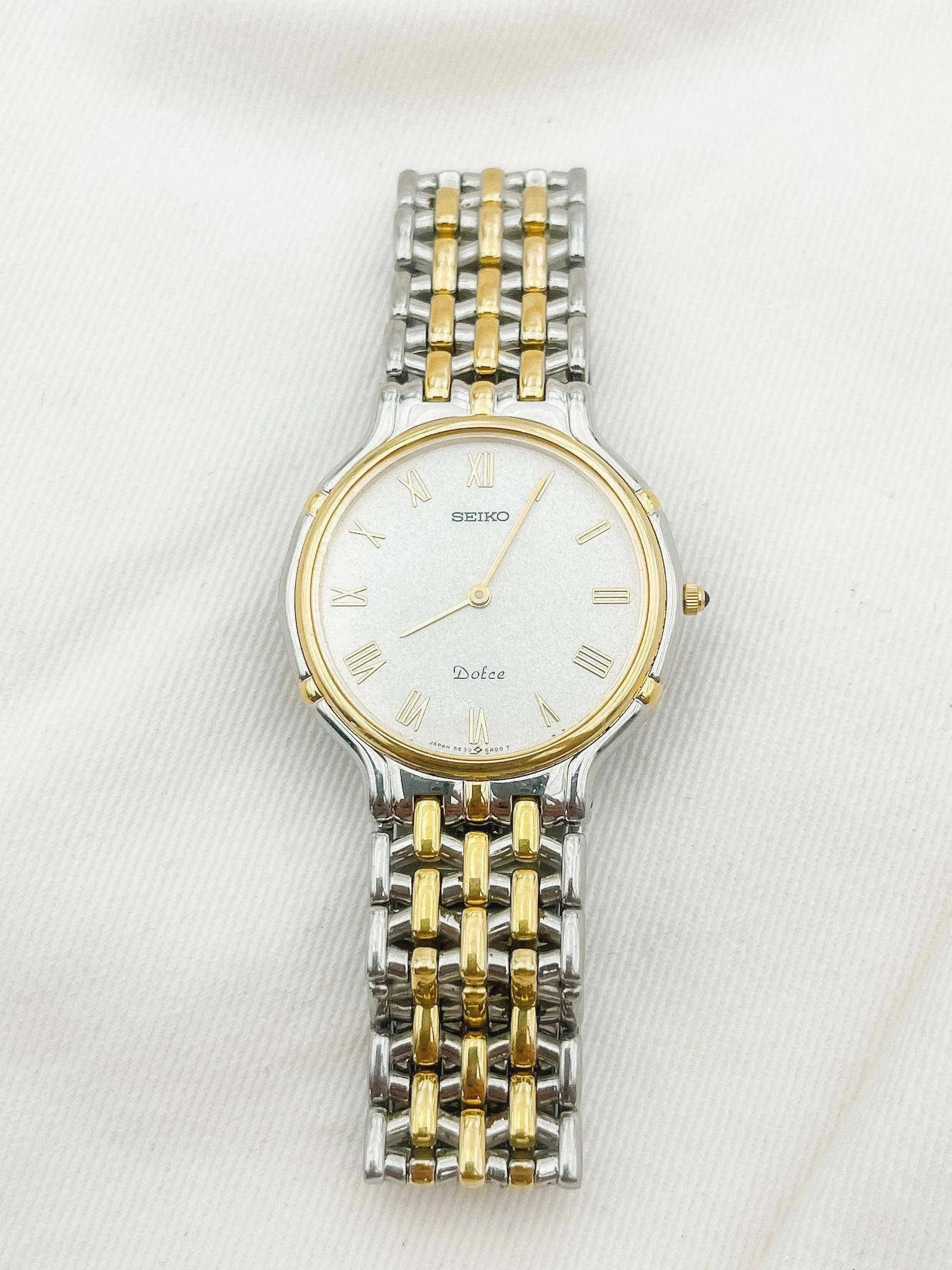 Seiko - Dolce Index Romain Or Acier - 1988 - Atelier Victor Paris - Vintage Watch Shop Dubai