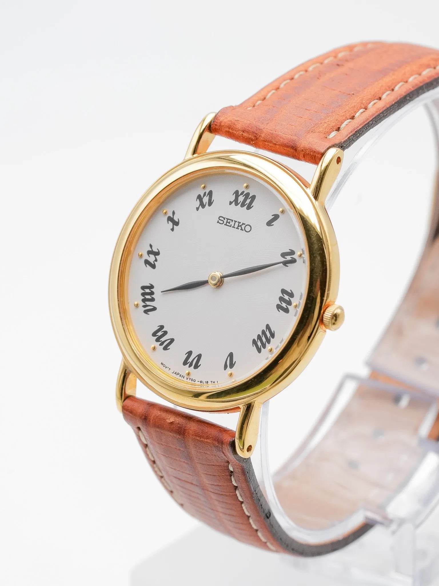 Seiko - Doré cadran blanc index romain - NOS - 1990s - Atelier Victor Paris - Vintage Watch Shop Dubai