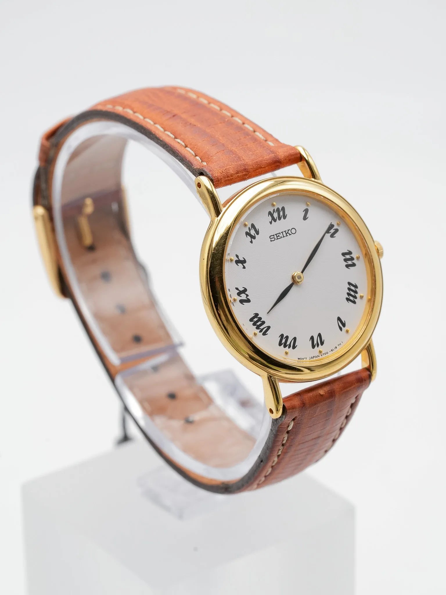 Seiko - Doré cadran blanc index romain - NOS - 1990s - Atelier Victor Paris - Vintage Watch Shop Dubai