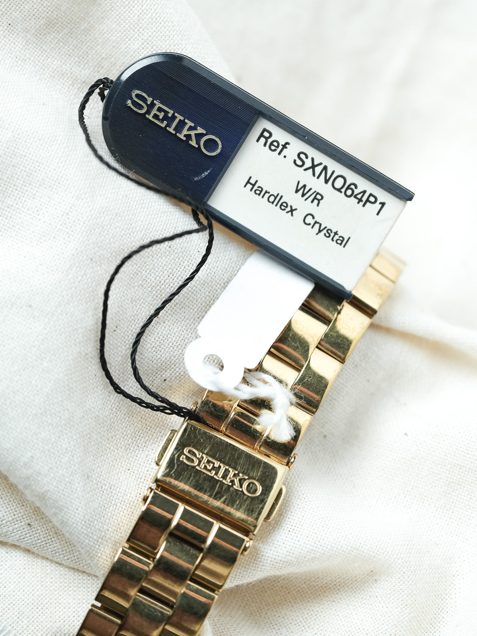 Seiko - Double fuseaux Tank Allongée Tapissée Blanc - NOS - 1997 - Atelier Victor - Vintage Shop