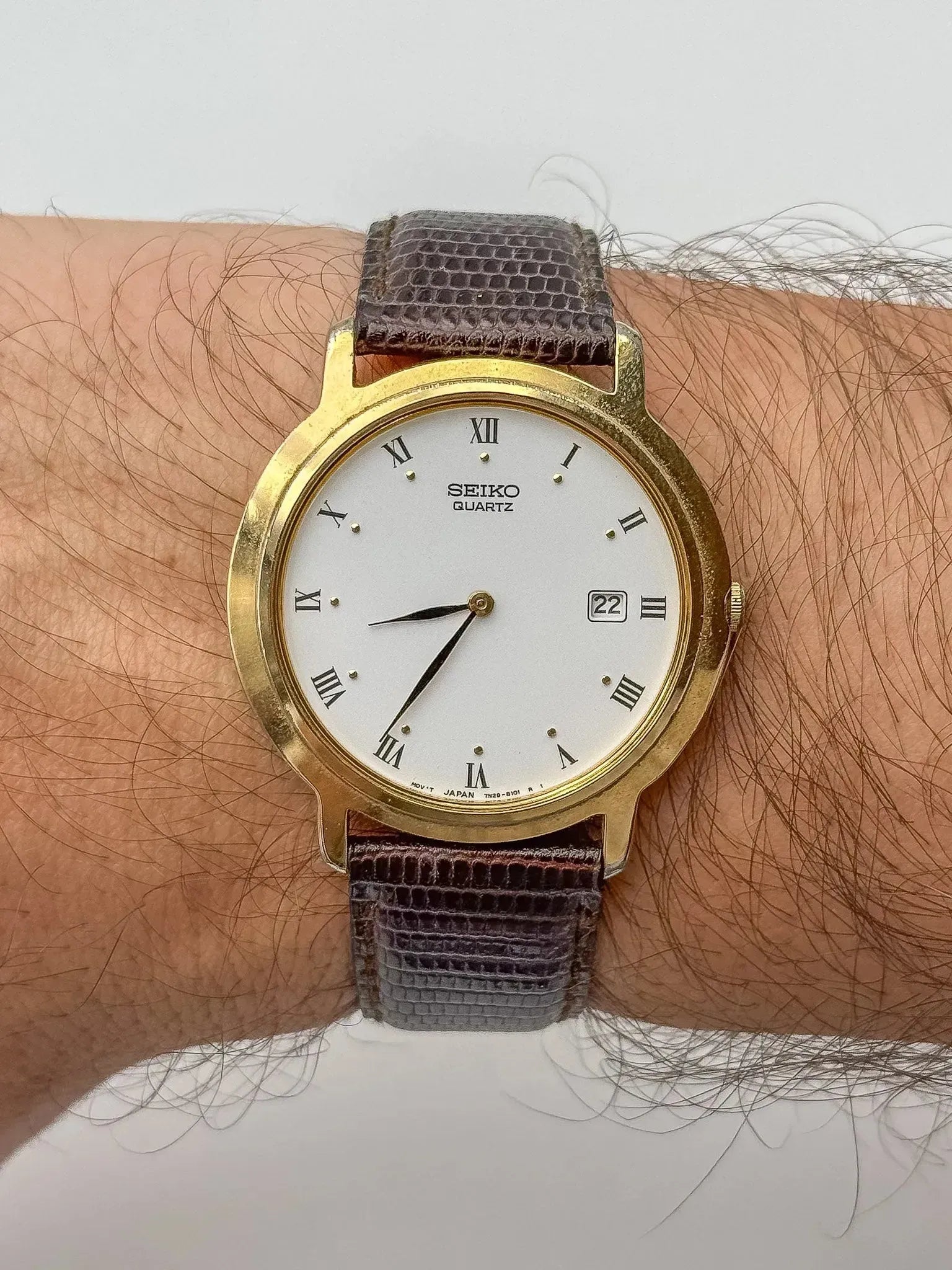Seiko - Dress Watch Date Plaqué Or Index Romain - 2002 - Atelier Victor