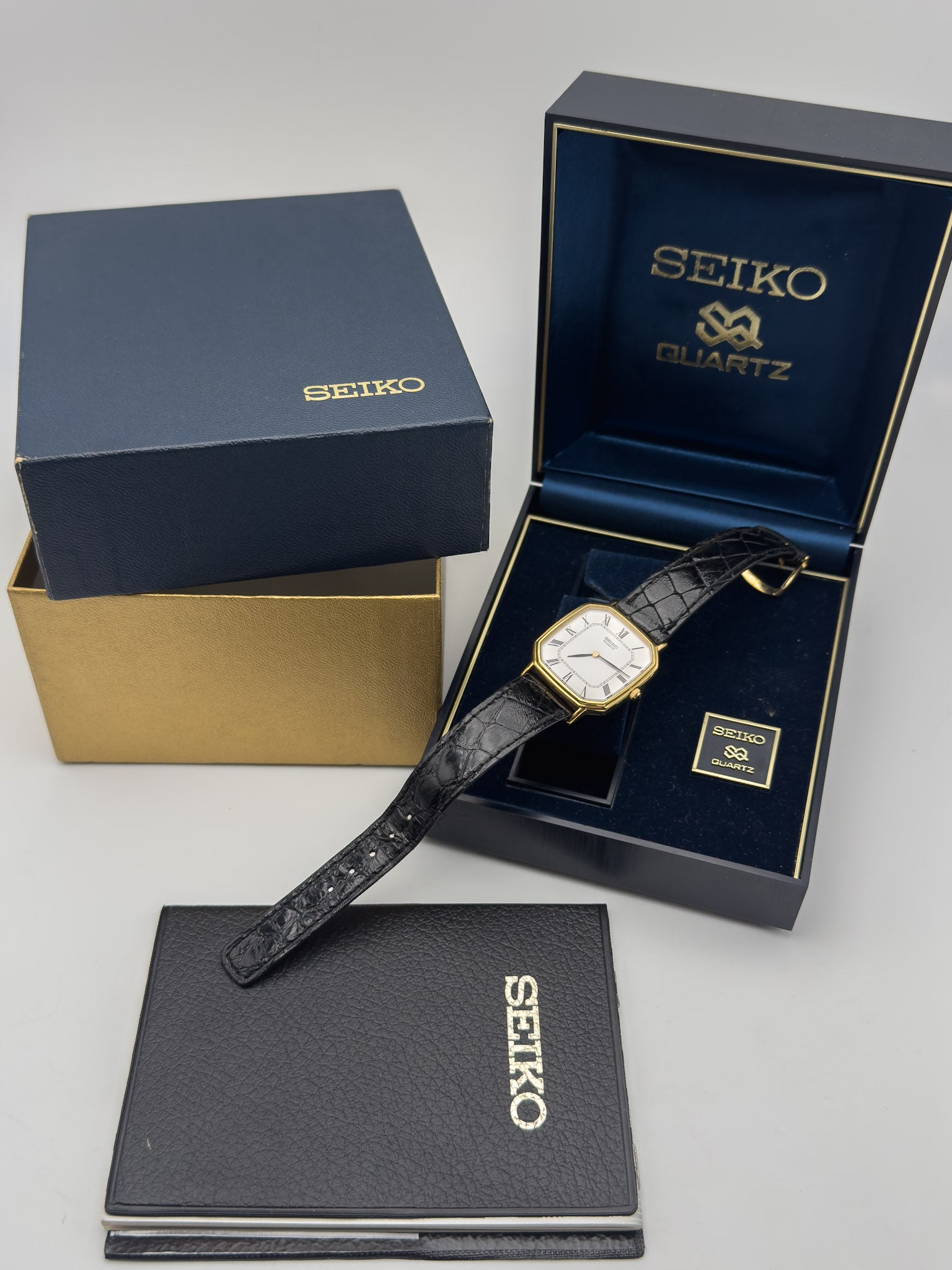 Seiko - Dress Watch Octogonale Romain Cadran blanc - FULL SET - 1981 - Atelier Victor - Vintage Shop