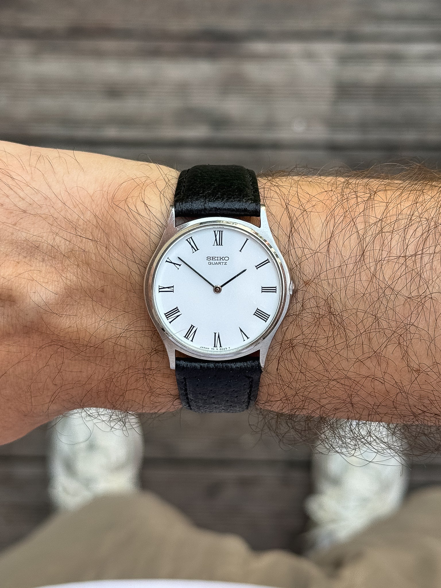 Seiko - Dress Watch Slim Acier Blanc Romain - 1997 - Atelier Victor - Vintage Shop