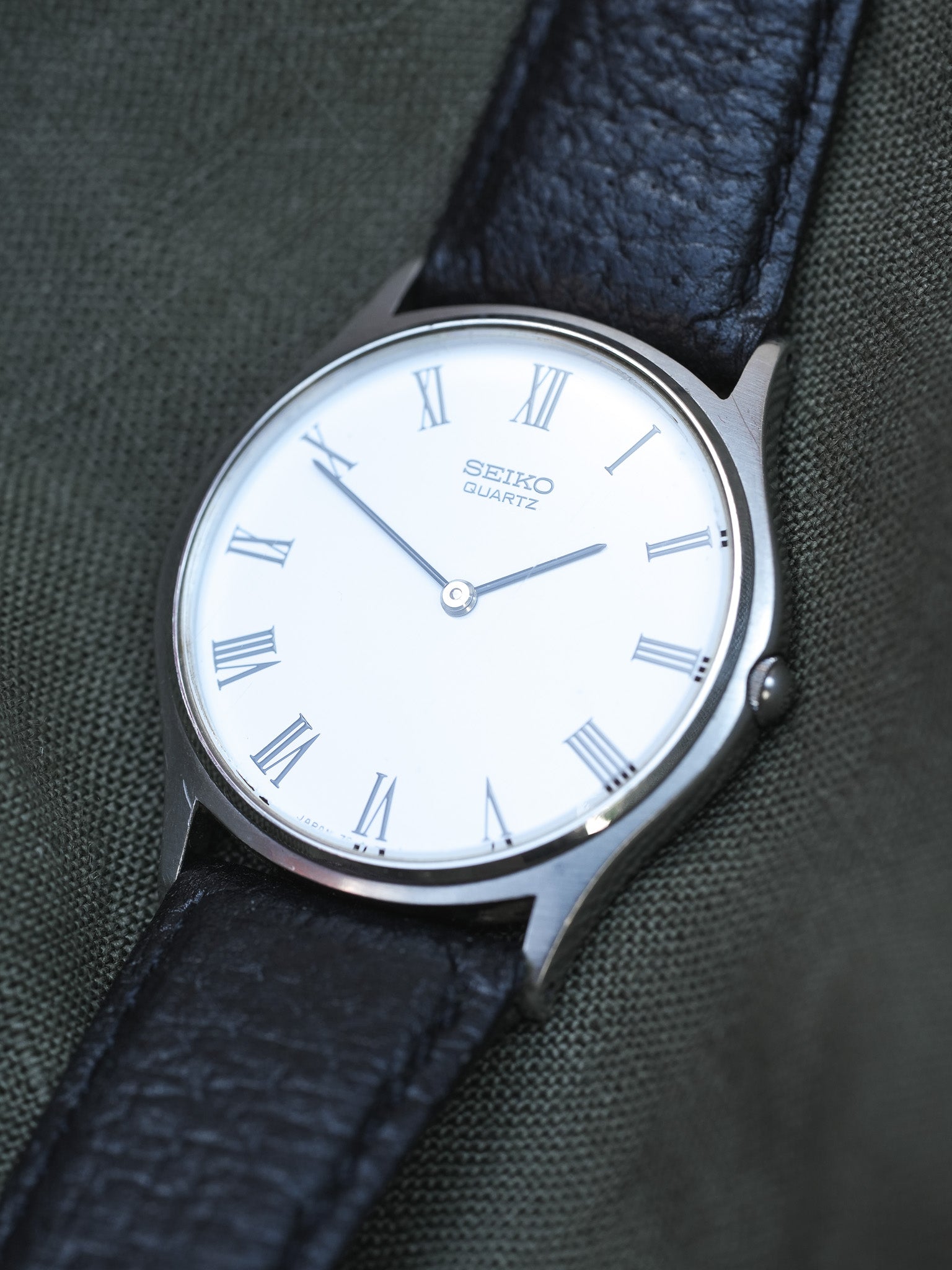 Seiko - Dress Watch Slim Acier Blanc Romain - 1997 - Atelier Victor - Vintage Shop