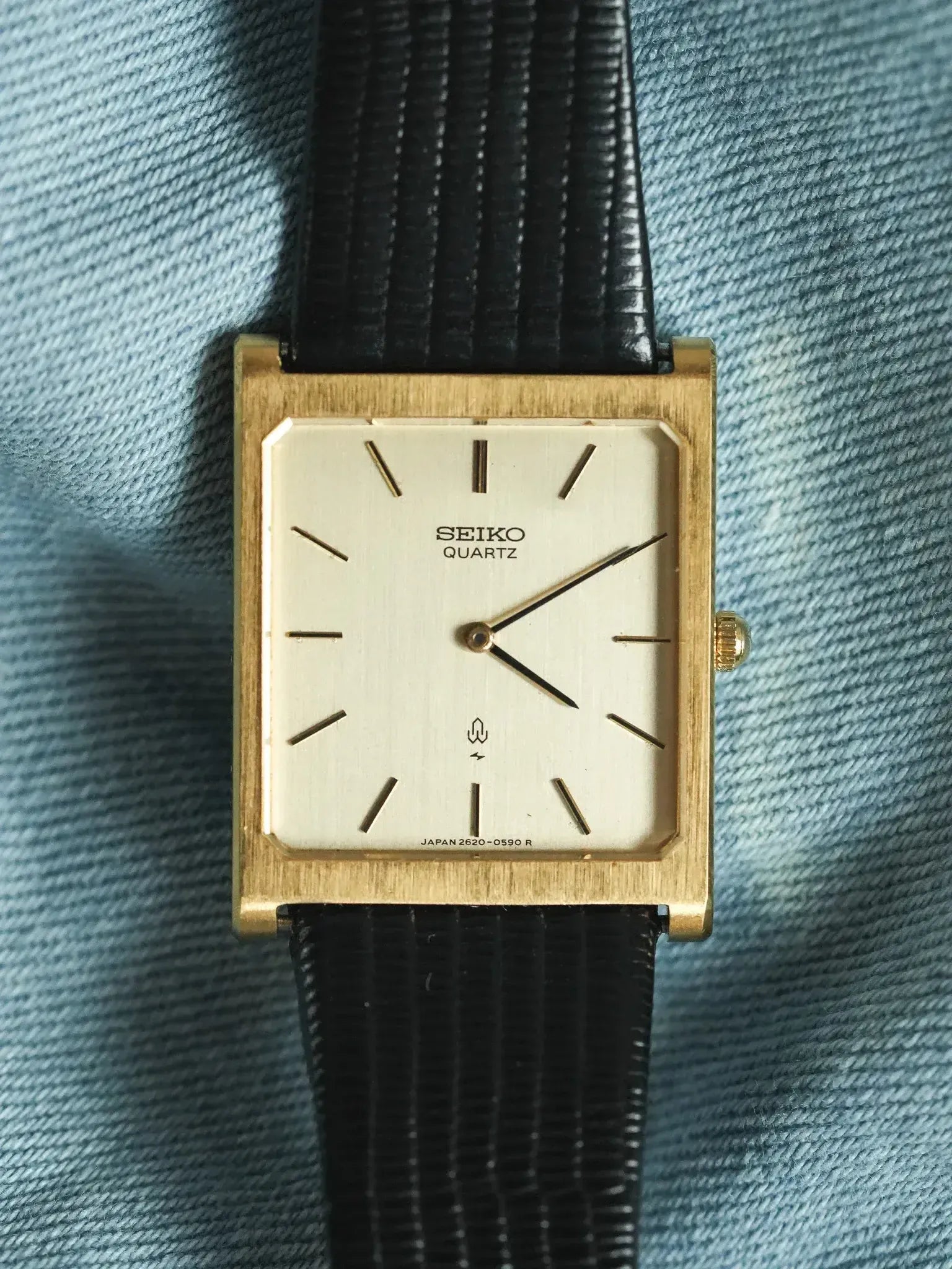 Seiko - Echantillon Tank XL Plaqué or Brossé - 1988 - Atelier Victor