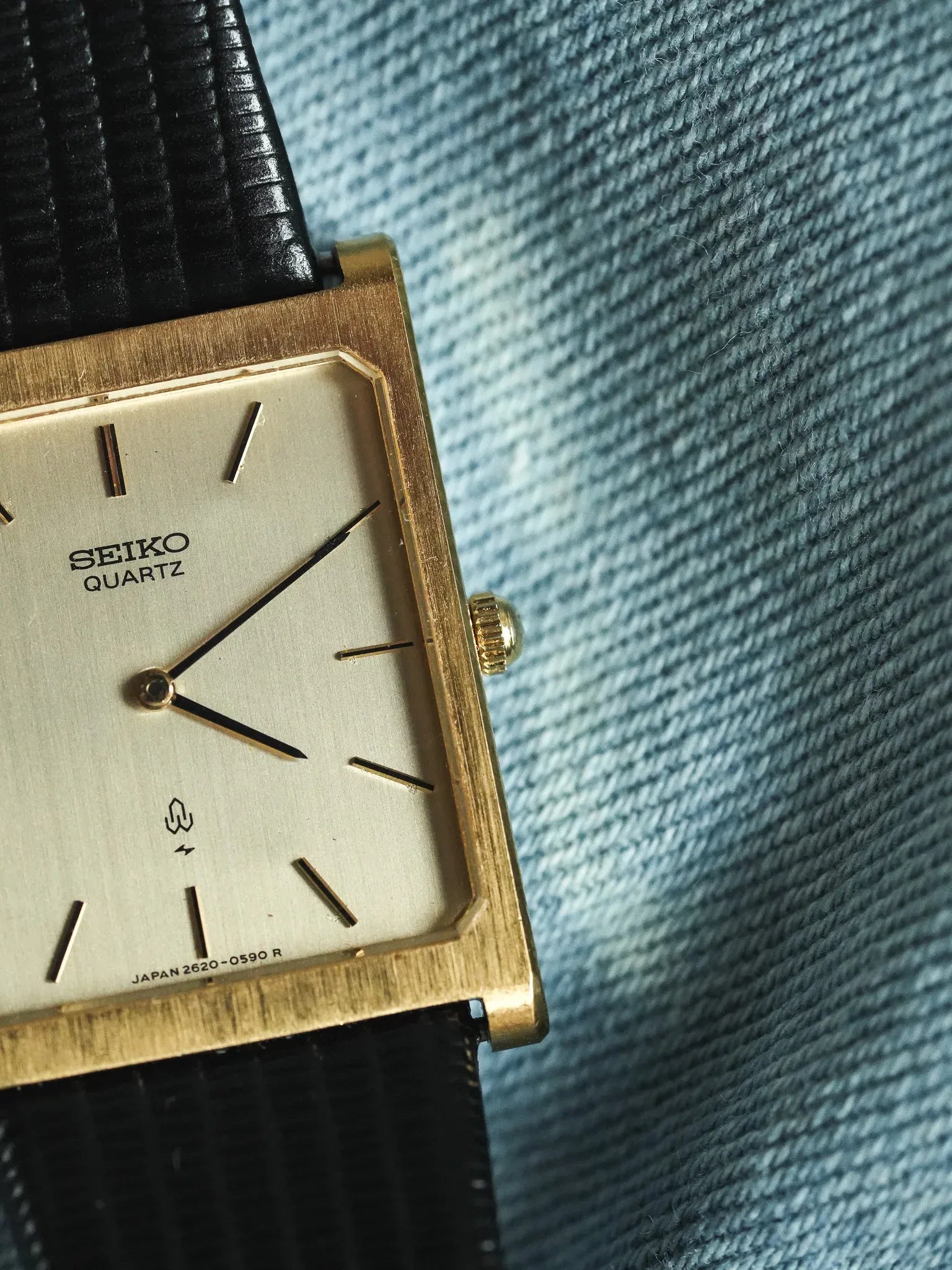 Seiko - Echantillon Tank XL Plaqué or Brossé - 1988 - Atelier Victor