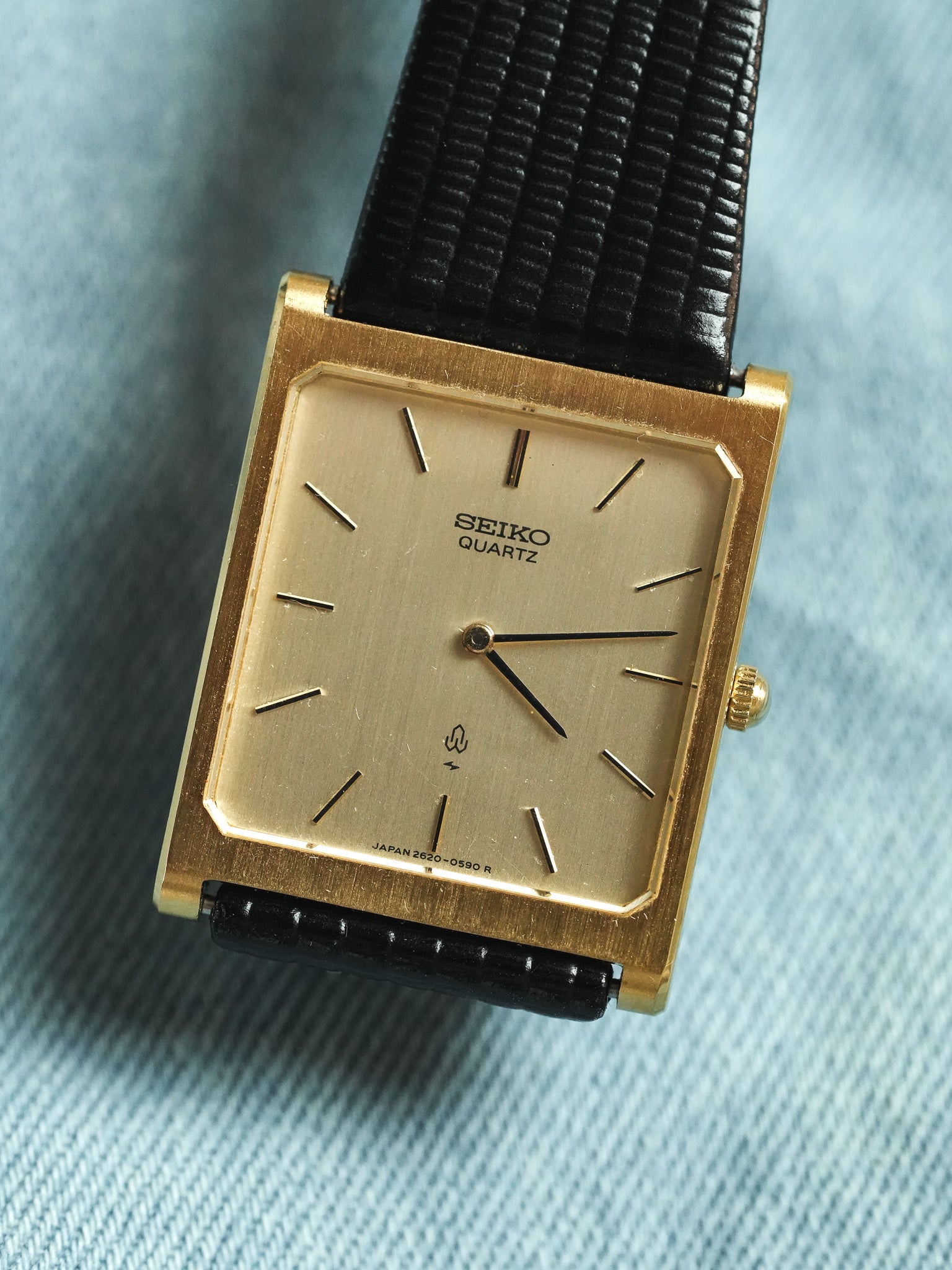 Seiko - Echantillon Tank XL Plaqué or Brossé - 1988 - Atelier Victor - Vintage Shop