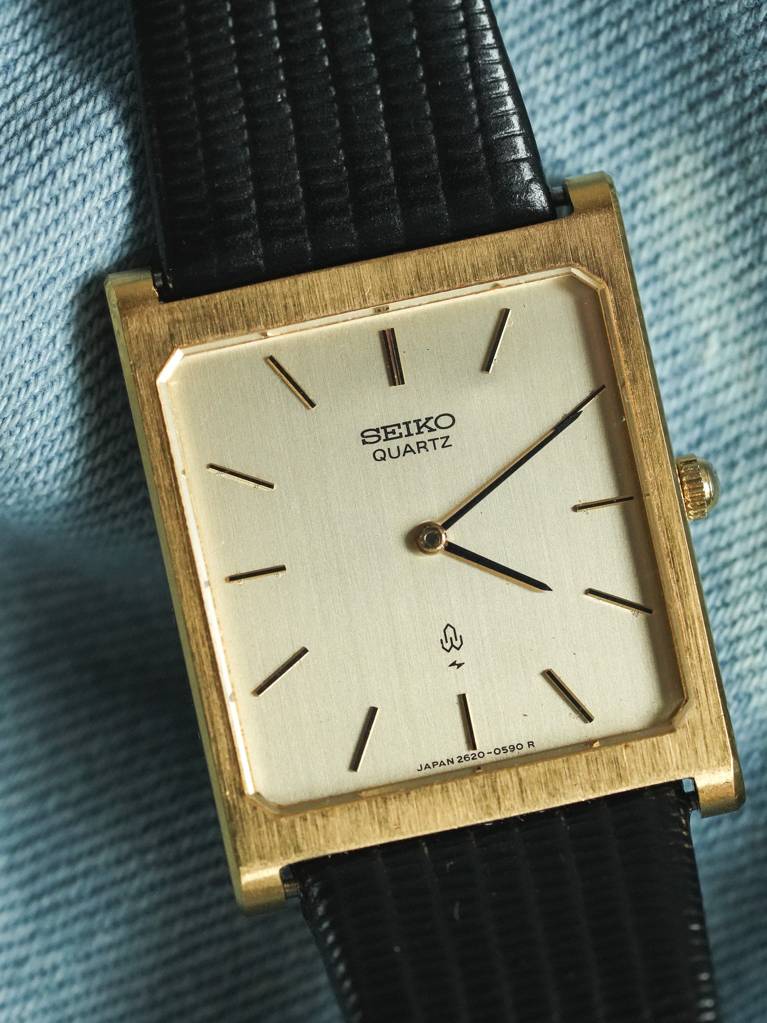 Seiko - Echantillon Tank XL Plaqué or Brossé - 1988 - Atelier Victor - Vintage Shop