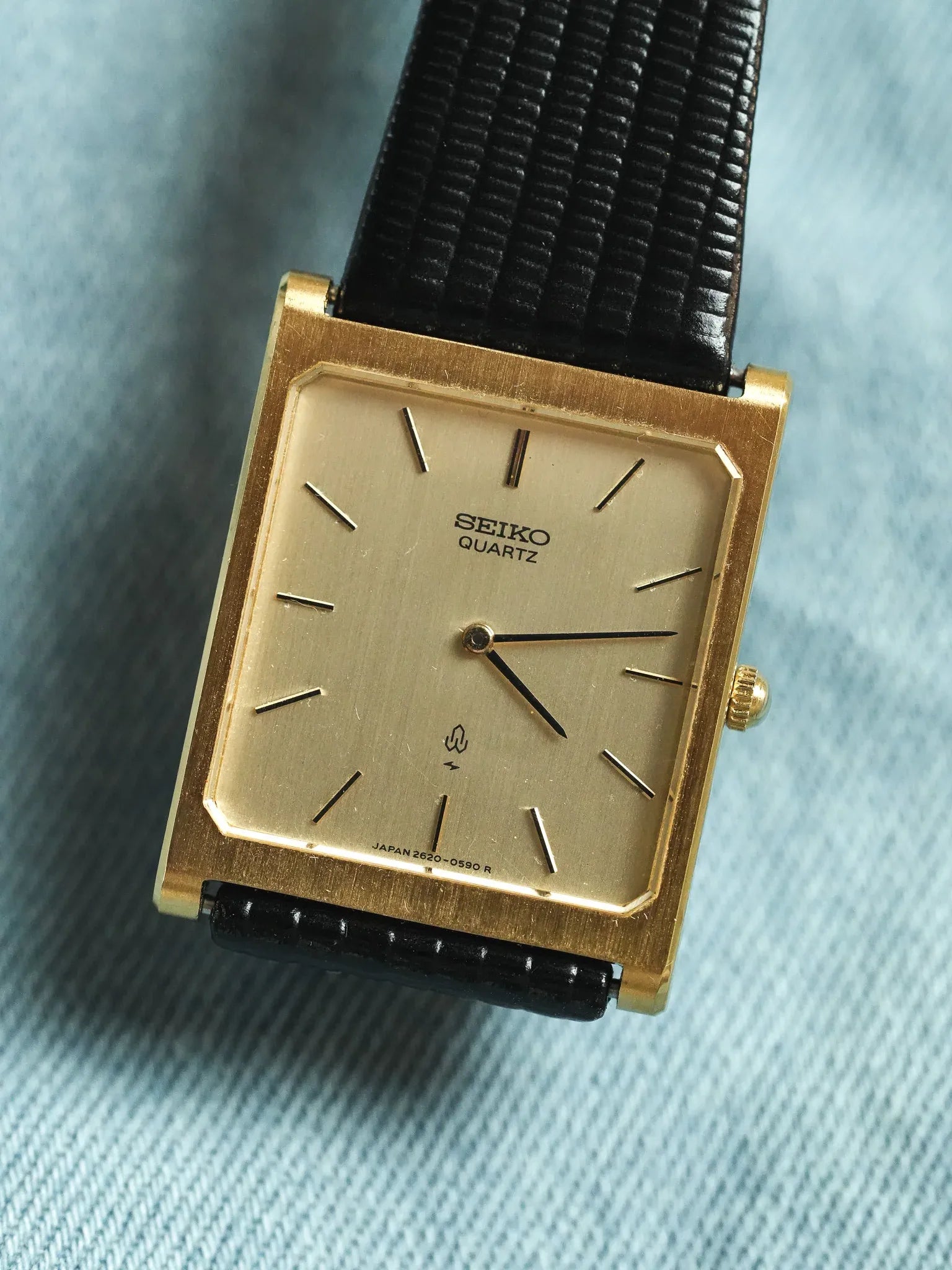Seiko - Echantillon Tank XL Plaqué or Brossé - 1988 - Atelier Victor - Vintage Shop