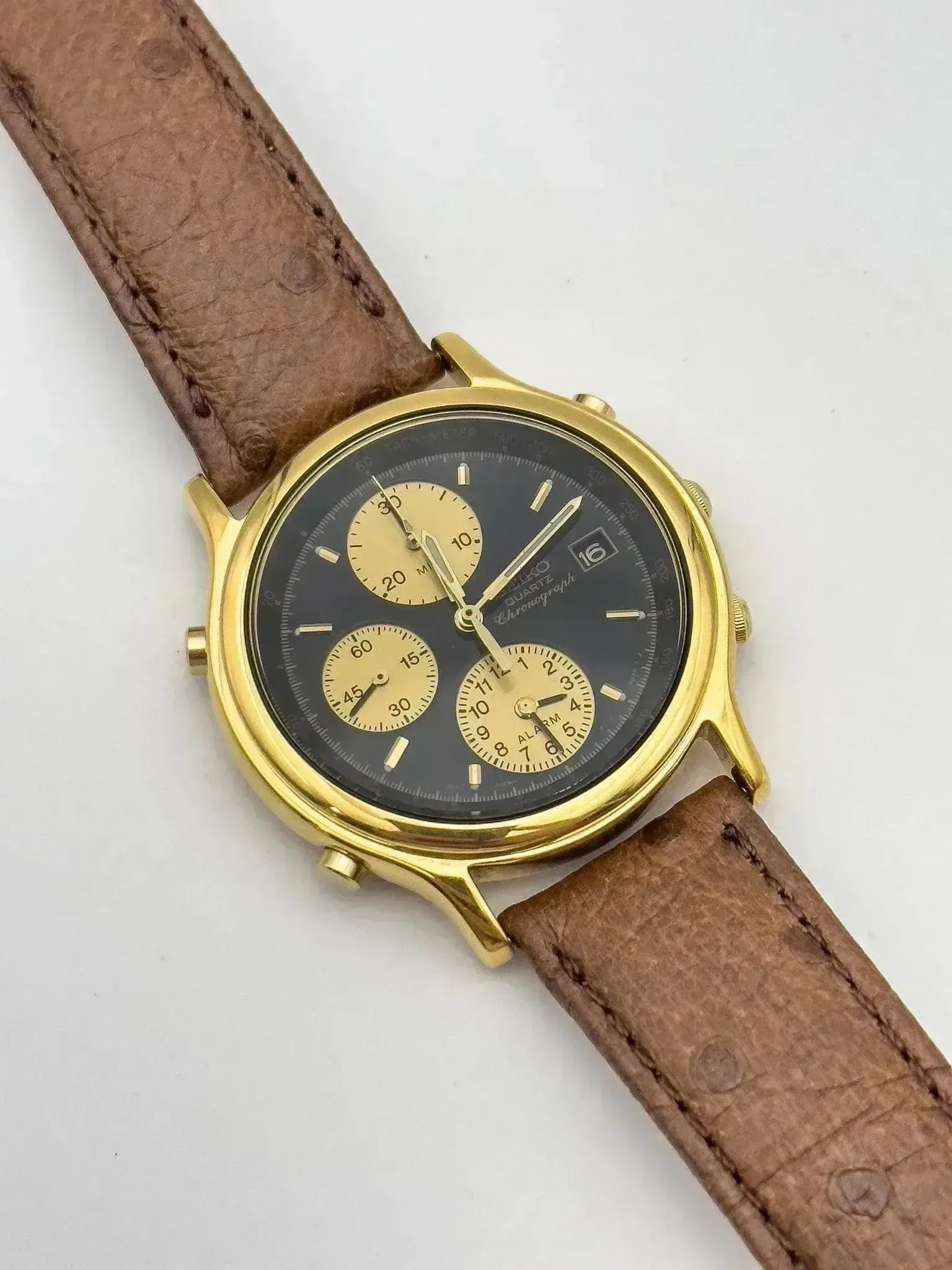 Seiko - Gold Black Chrono Alarm - 1992 - Atelier Victor