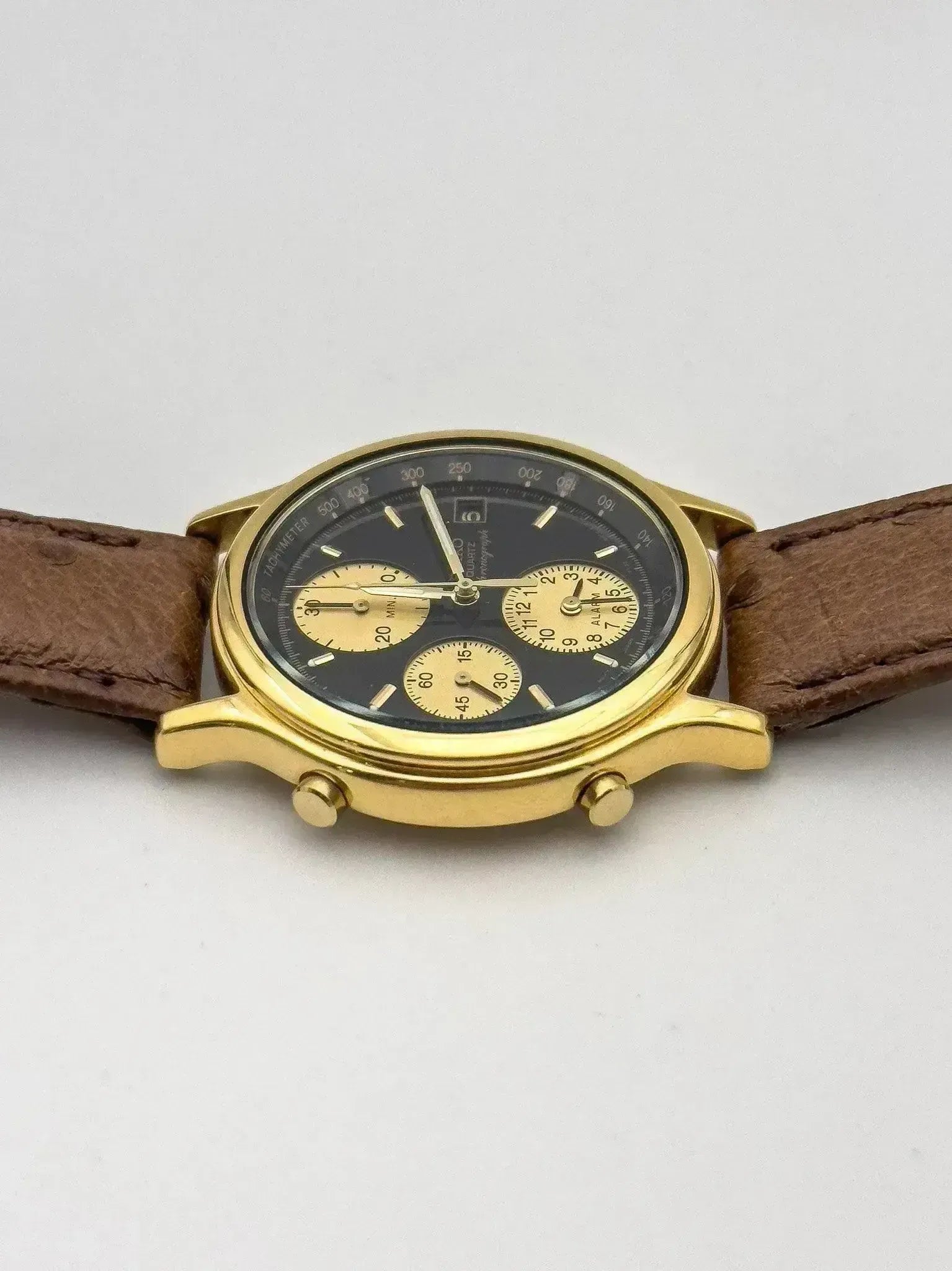 Seiko - Gold Black Chrono Alarm - 1992 - Atelier Victor