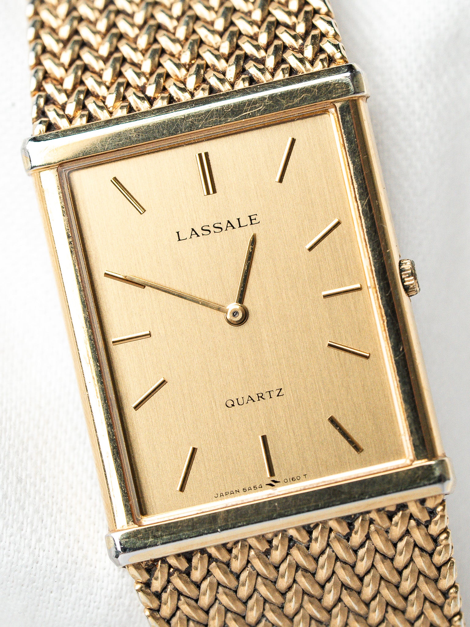 Seiko Lassale 5A54-5149 Uhr Tank vergoldet — ultraflach 4 mm (1984)