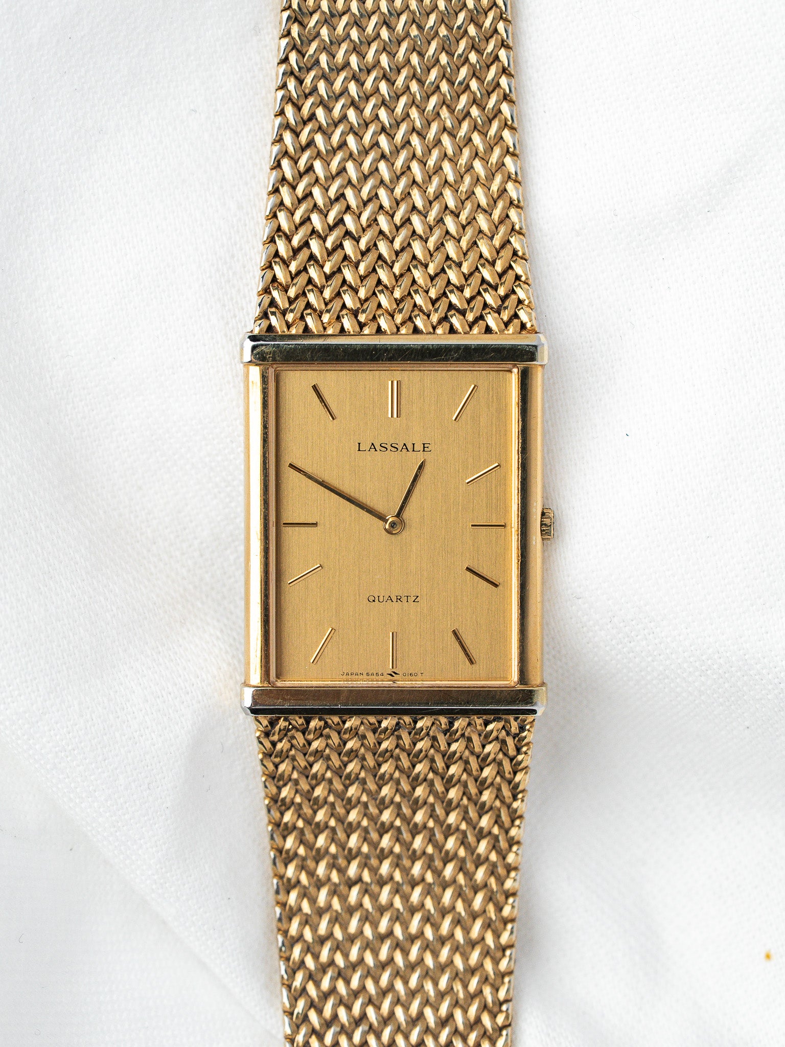 Seiko Lassale 5A54-5149 Uhr Tank vergoldet — ultraflach 4 mm (1984)